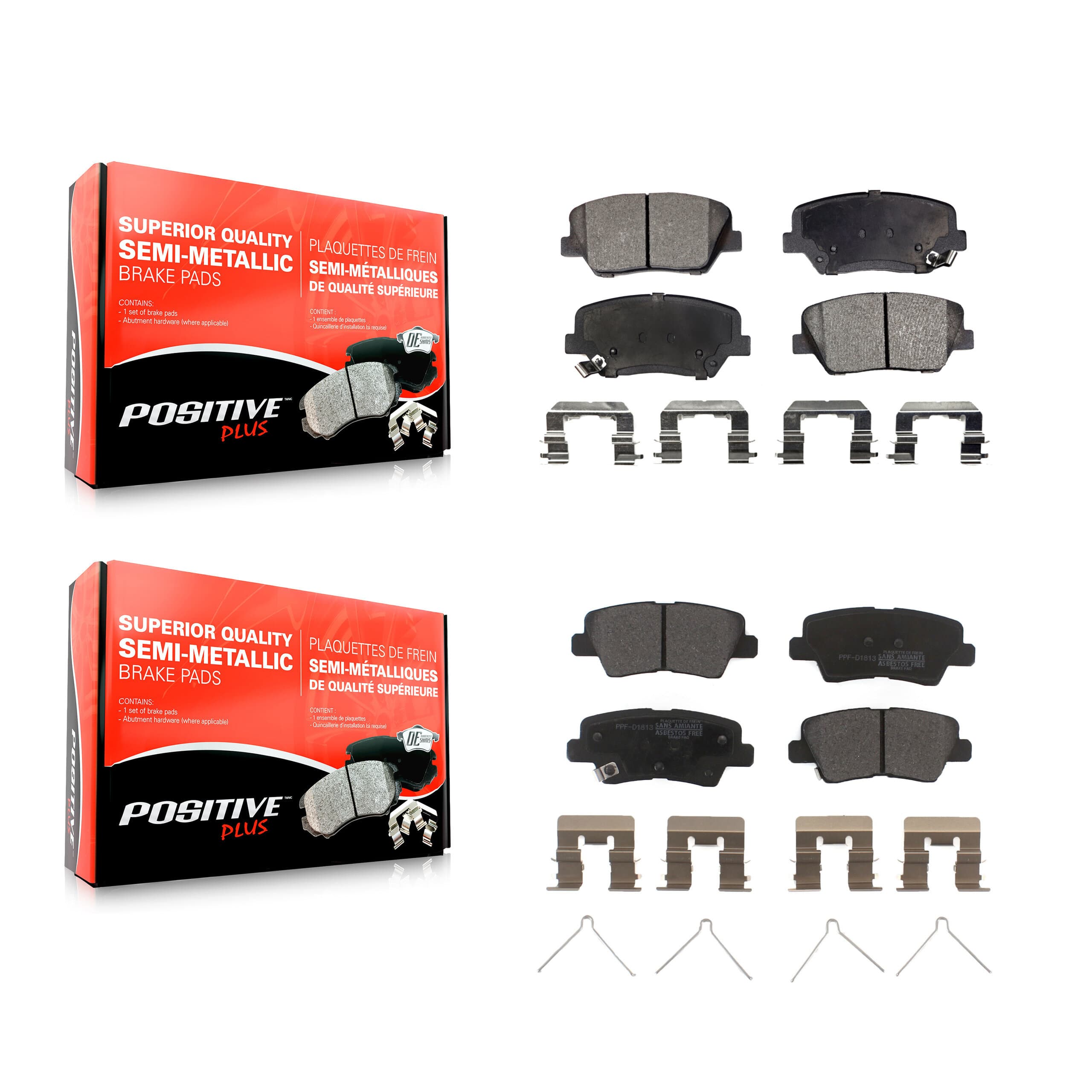 Positive Plus - KPF-100187 - Front and Rear Disc Brake Pad Kits image 1