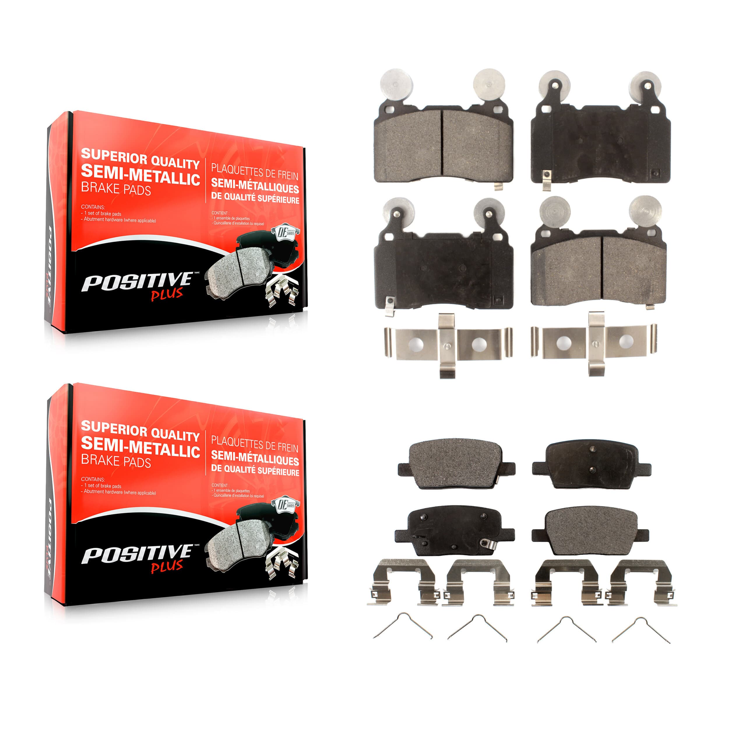 Positive Plus - KPF-100199 - Front and Rear Disc Brake Pad Kits image 1