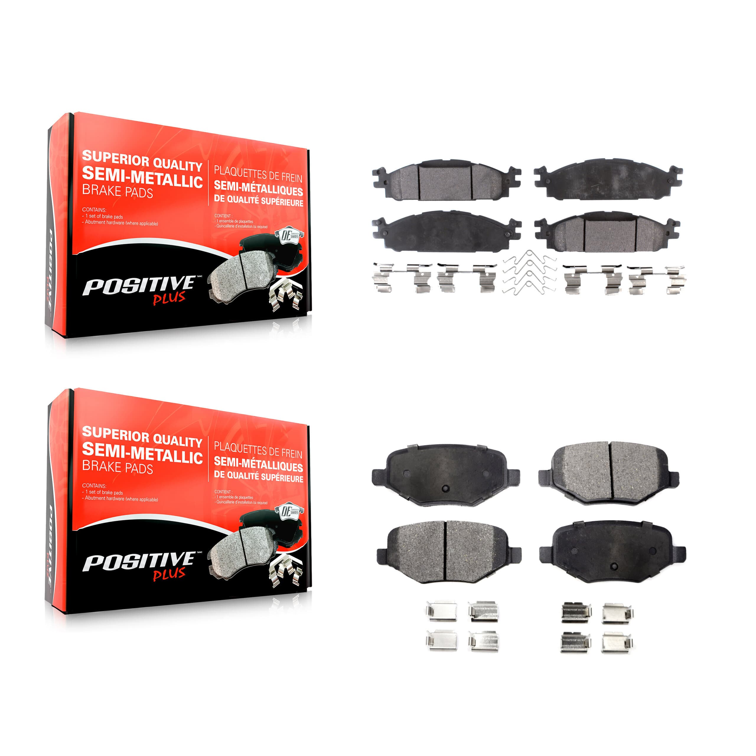 Positive Plus - KPF-100205 - Front and Rear Disc Brake Pad Kits image 1
