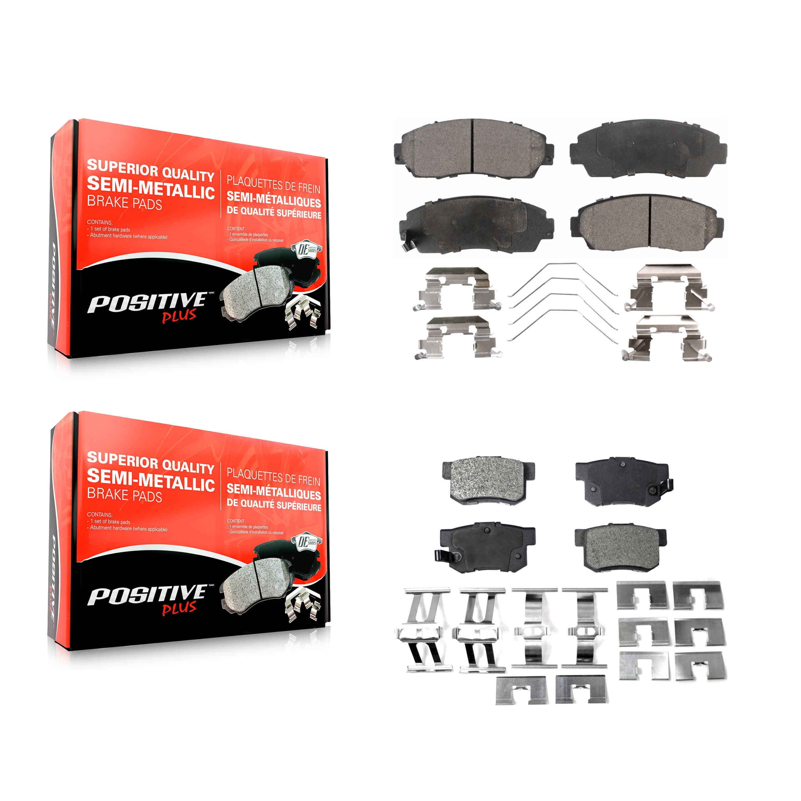 Positive Plus - KPF-100213 - Front and Rear Disc Brake Pad Kits image 1