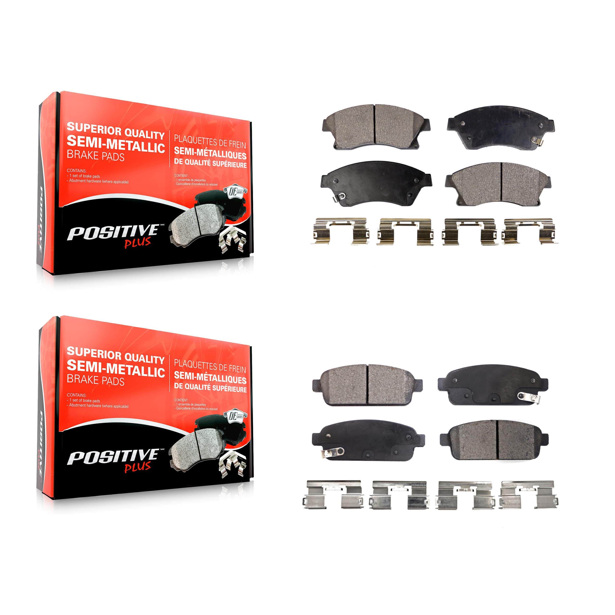 Positive Plus - KPF-100214 - Front and Rear Disc Brake Pad Kits image 1