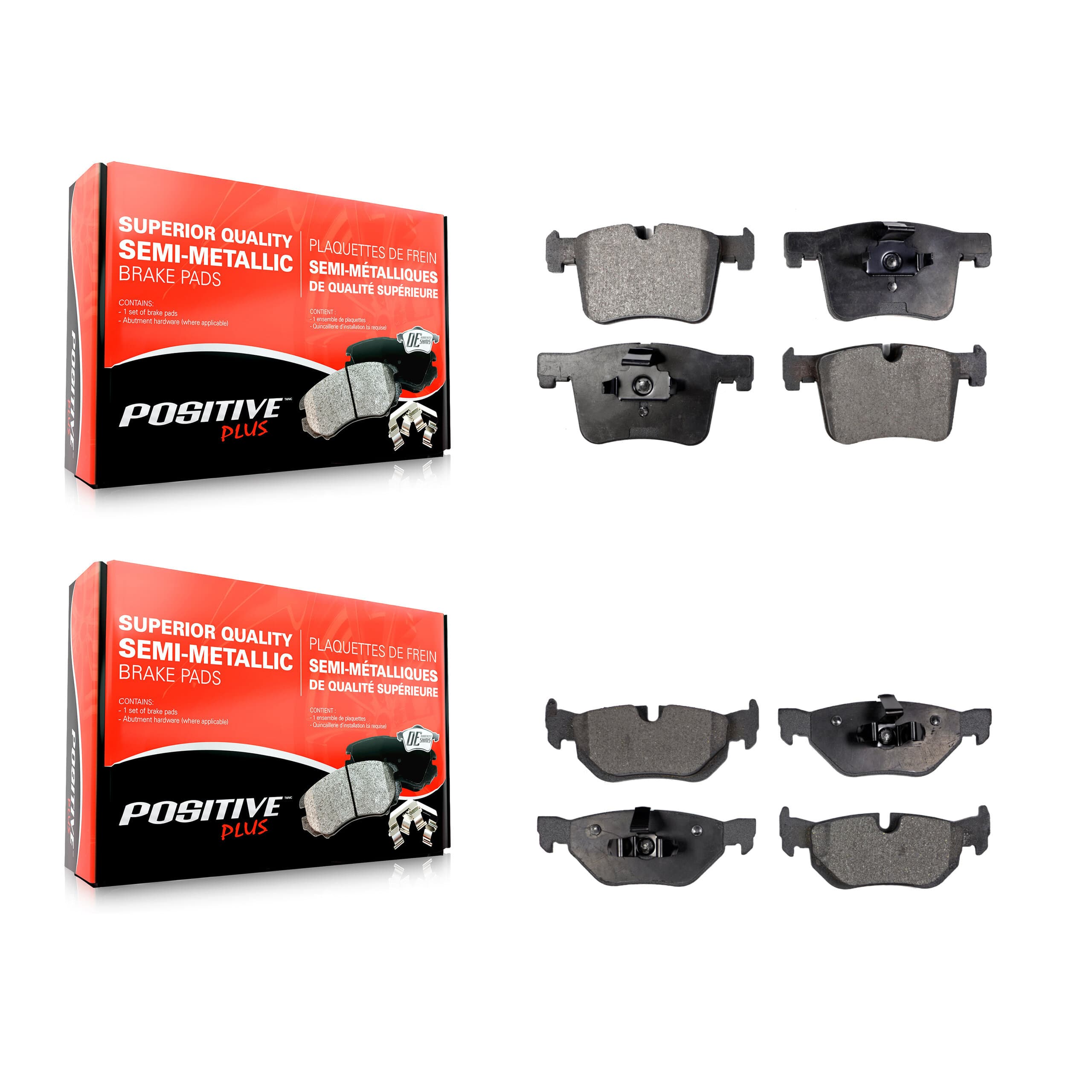 Positive Plus - KPF-100222 - Front and Rear Disc Brake Pad Kits image 1