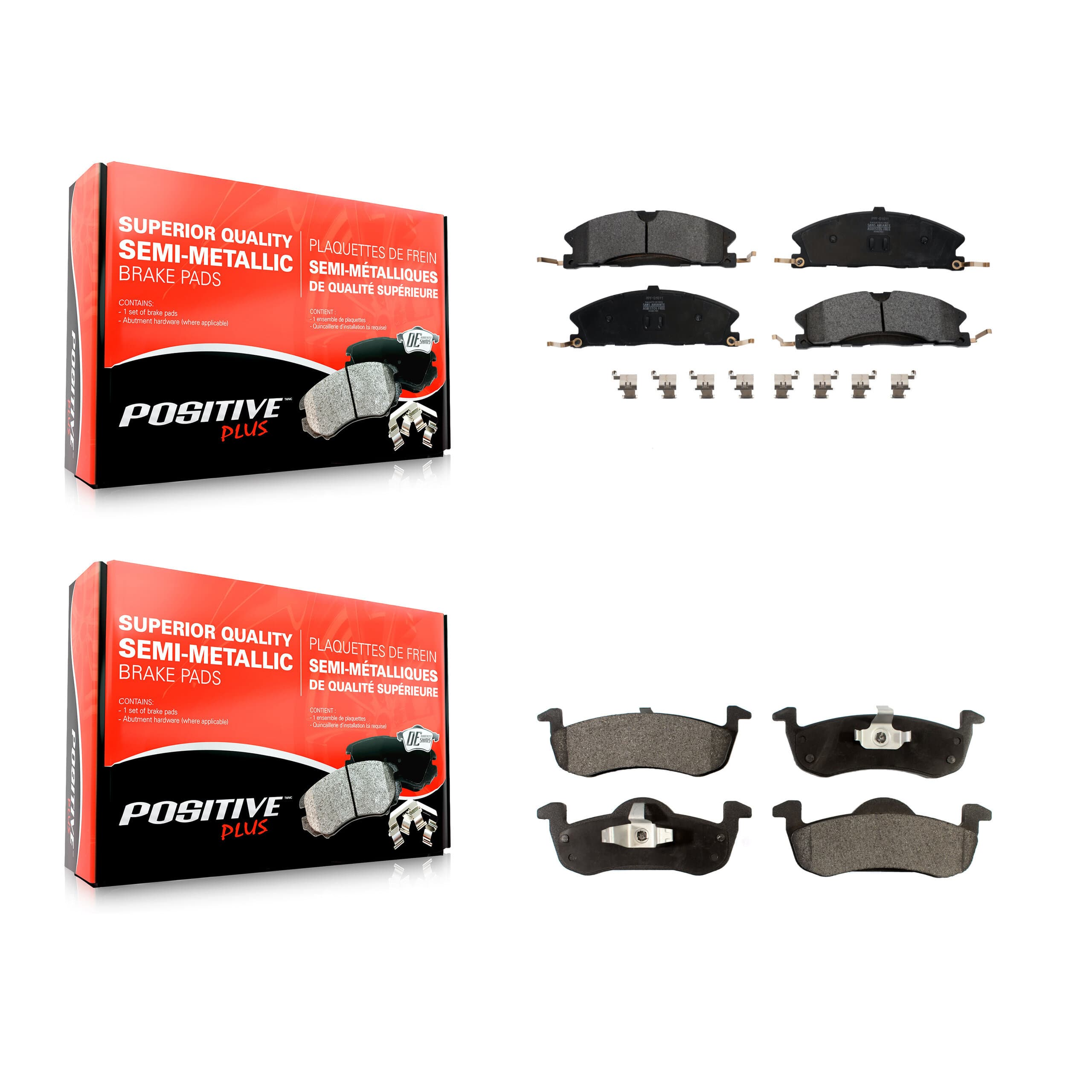 Positive Plus - KPF-100237 - Front and Rear Disc Brake Pad Kits image 1