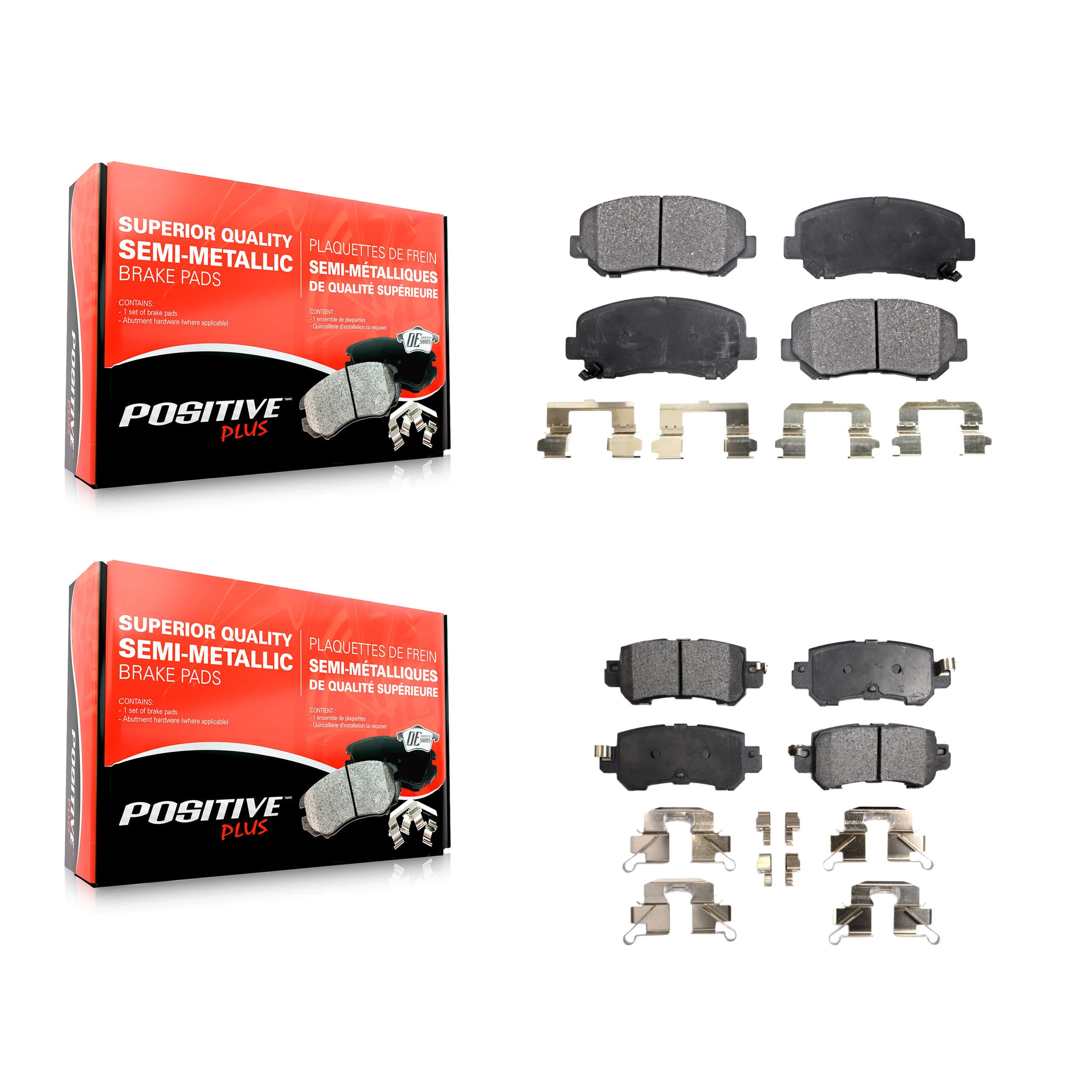 Positive Plus - KPF-100240 - Front and Rear Disc Brake Pad Kits image 1