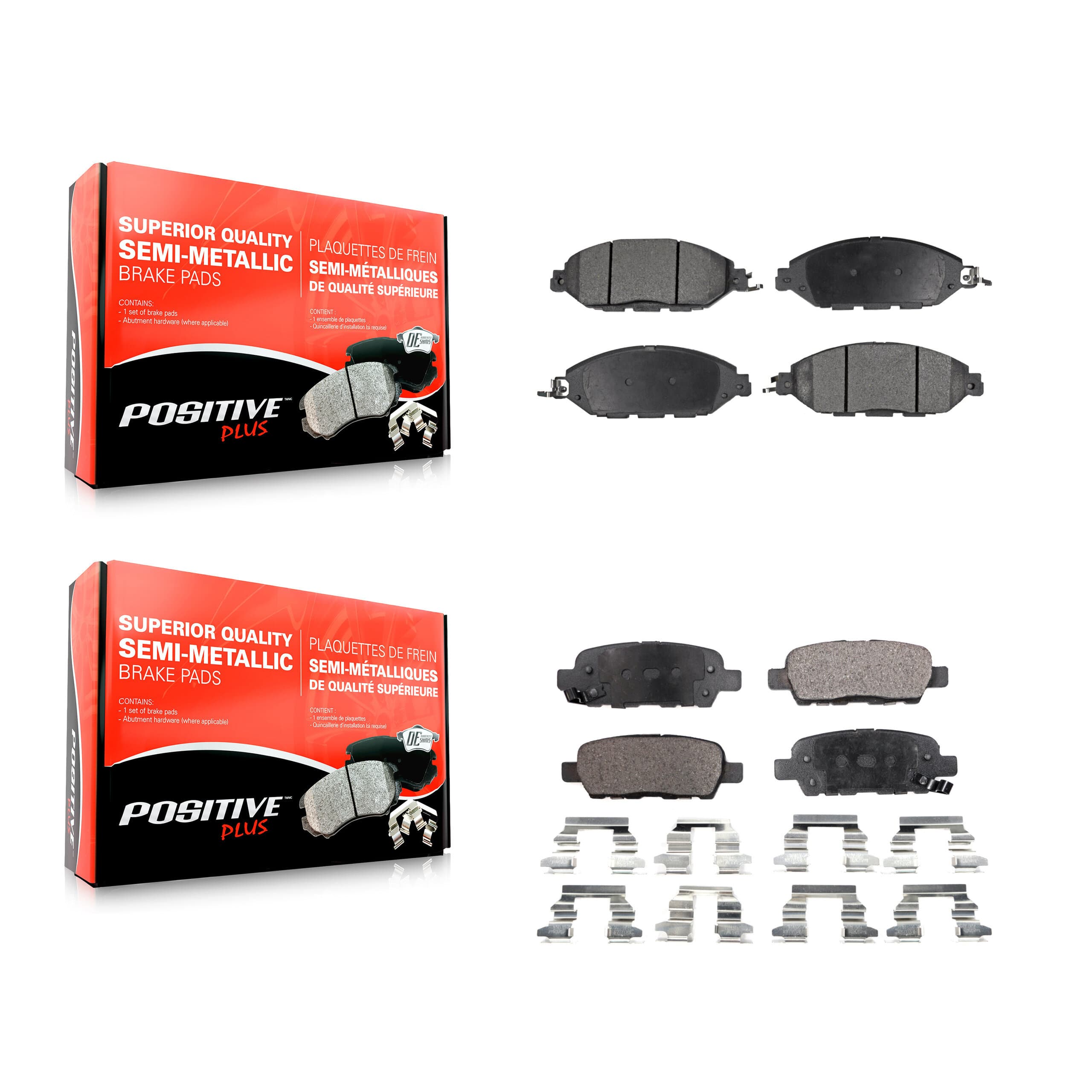 Positive Plus - KPF-100249 - Front and Rear Disc Brake Pad Kits image 1
