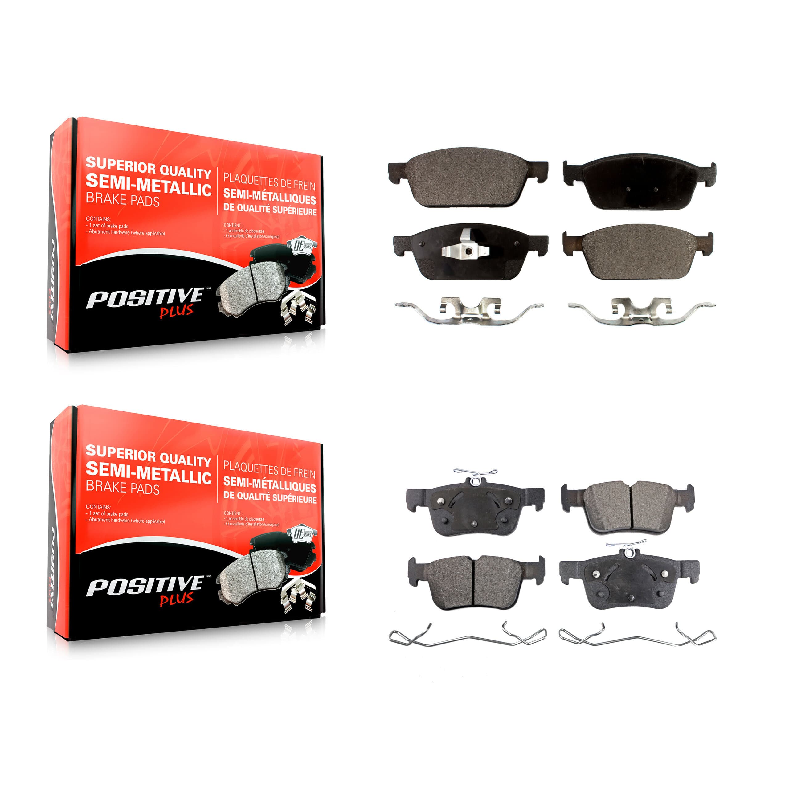 Positive Plus - KPF-100255 - Front and Rear Disc Brake Pad Kits image 1
