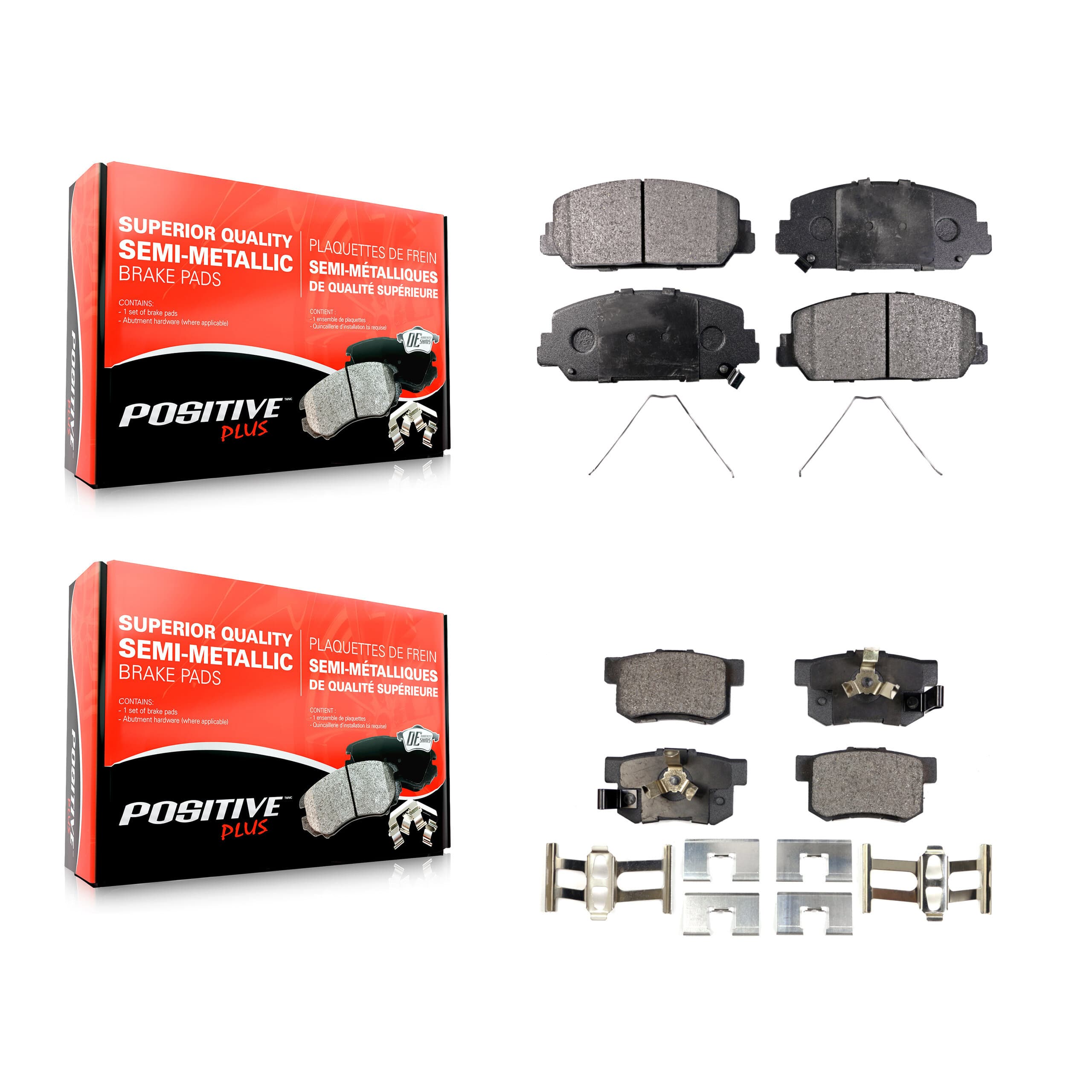 Positive Plus - KPF-100258 - Front and Rear Disc Brake Pad Kits image 1