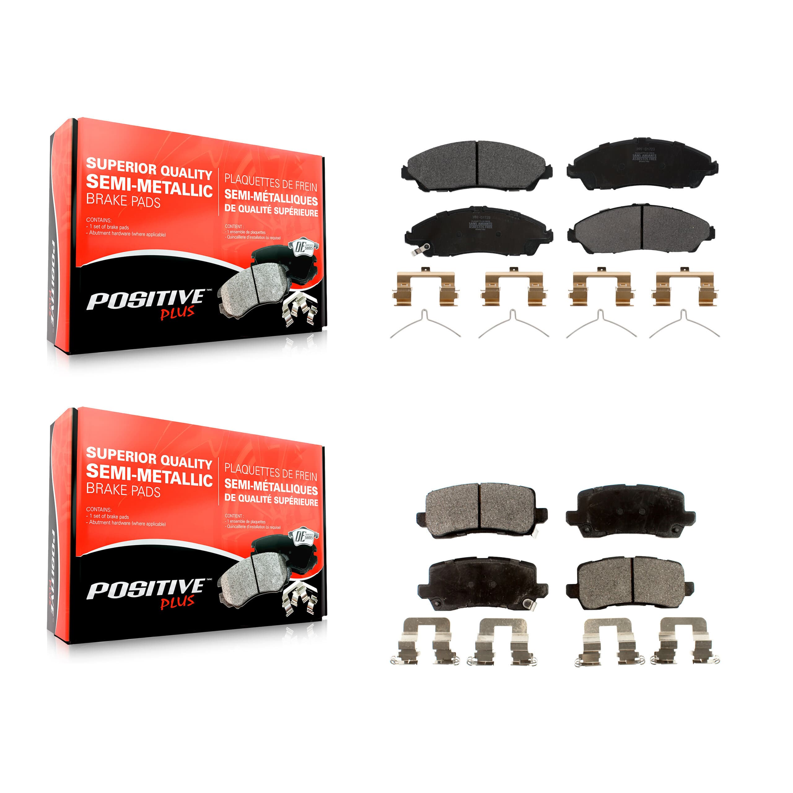 Positive Plus - KPF-100265 - Front and Rear Disc Brake Pad Kits image 1