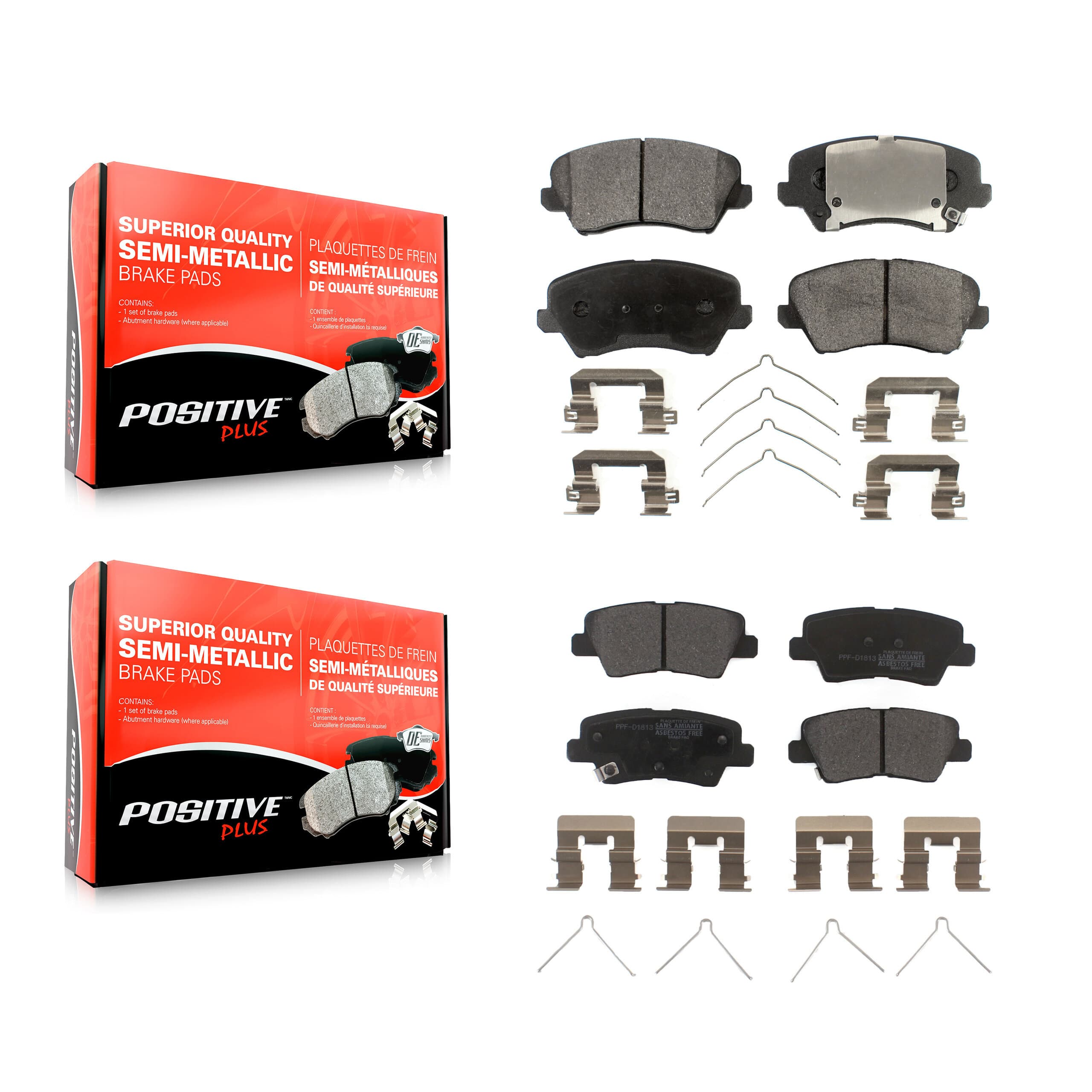 Positive Plus - KPF-100281 - Front and Rear Disc Brake Pad Kits image 1