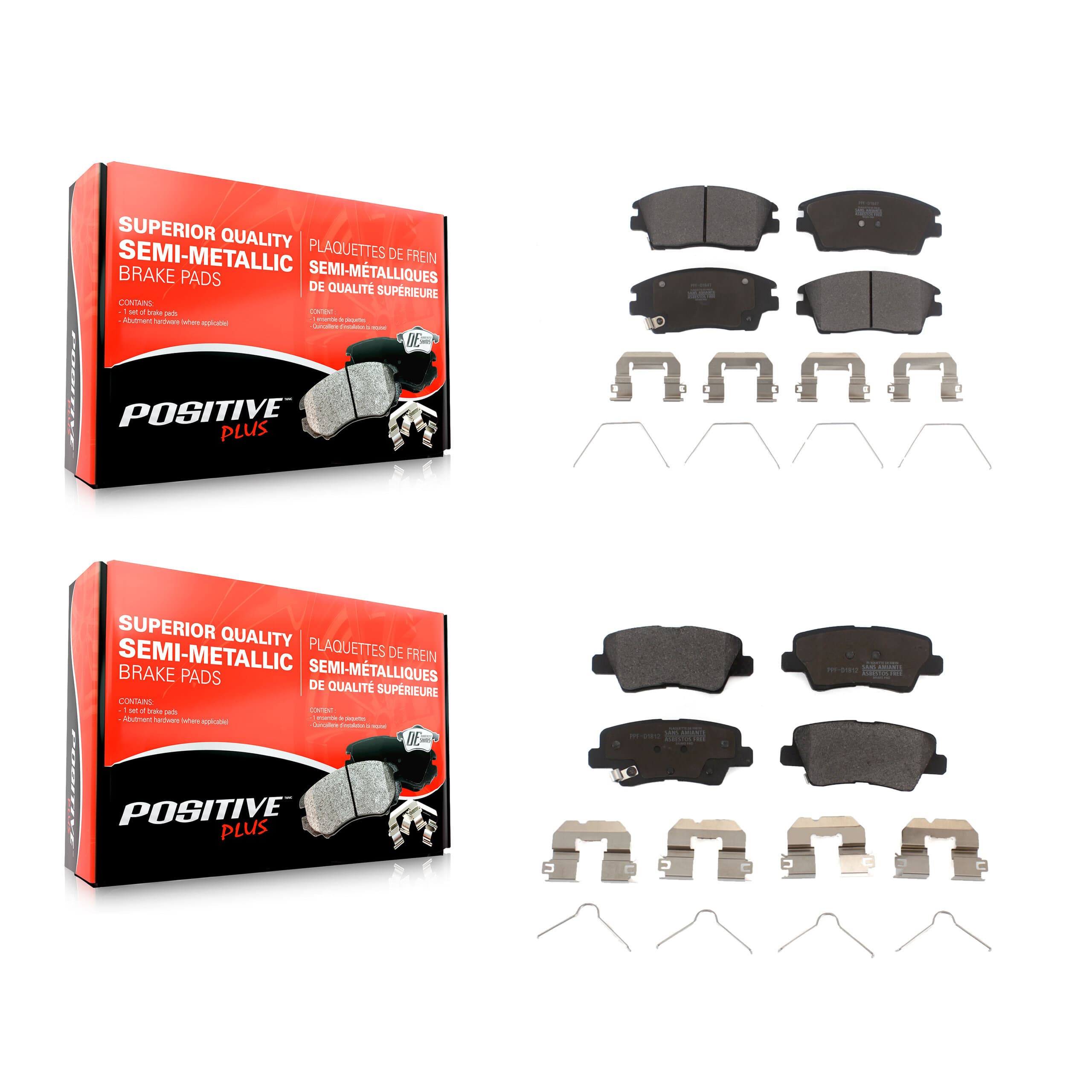 Positive Plus - KPF-100283 - Front and Rear Disc Brake Pad Kits image 1