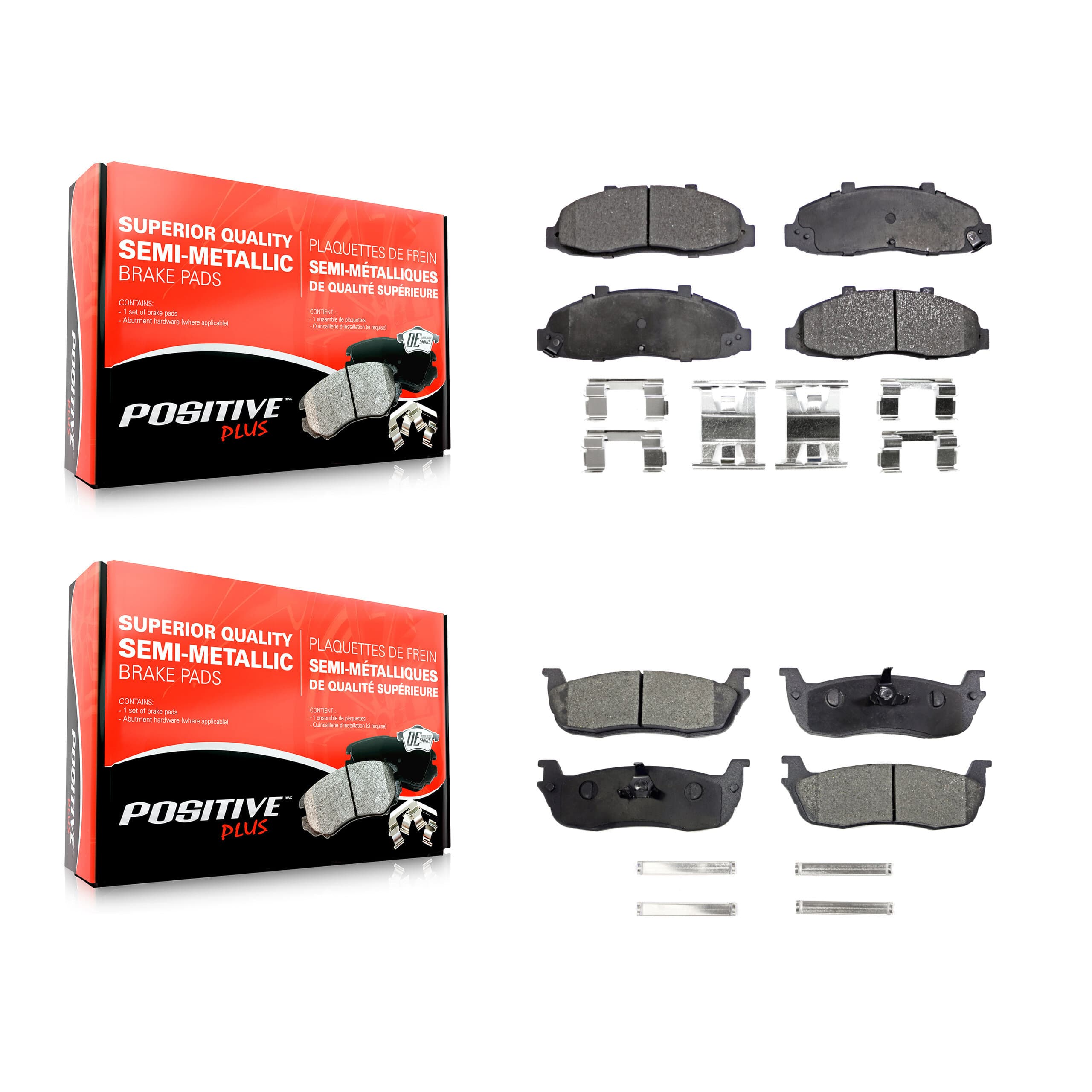 Positive Plus - KPF-100325 - Front and Rear Disc Brake Pad Kits image 1