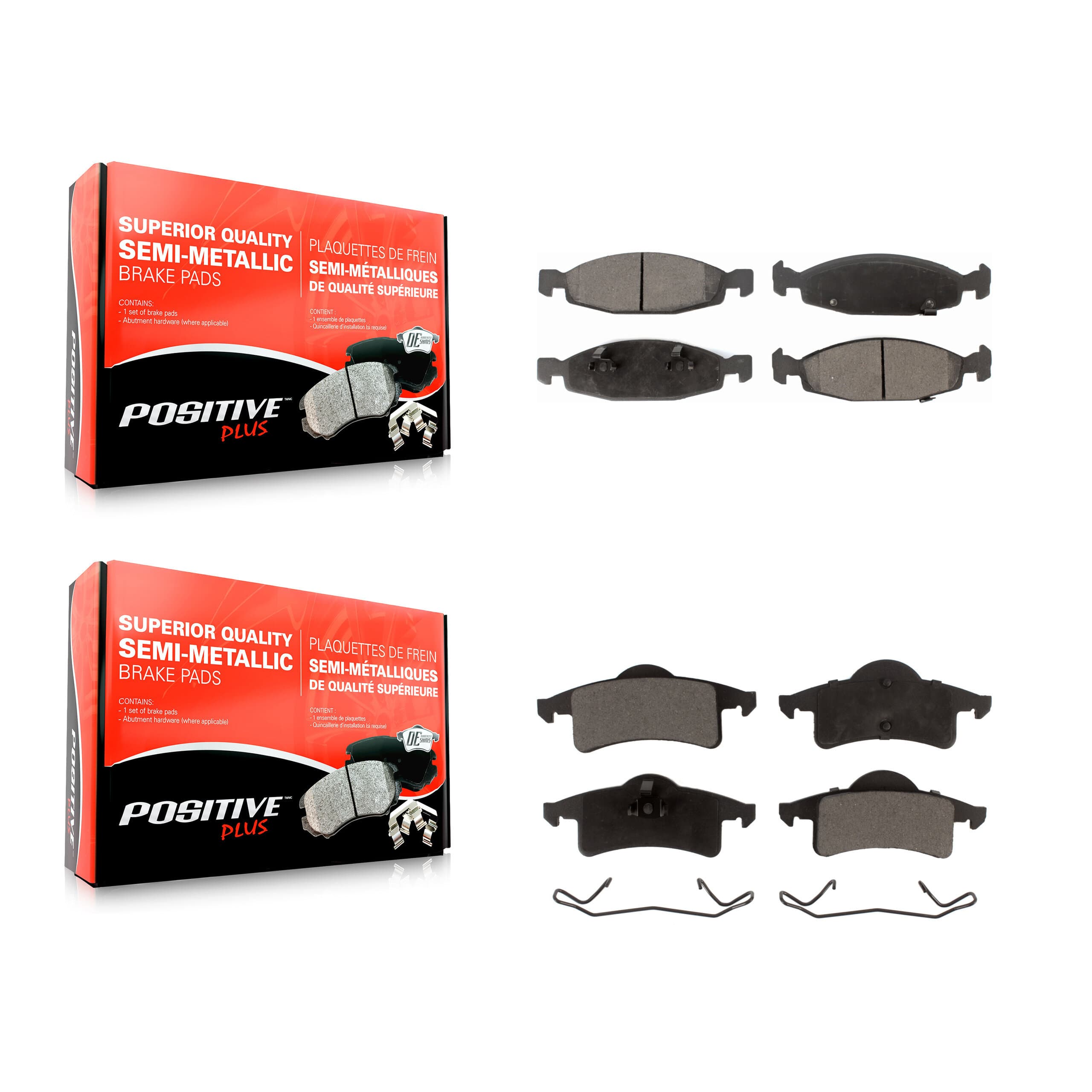 Positive Plus - KPF-100361 - Front and Rear Disc Brake Pad Kits image 1