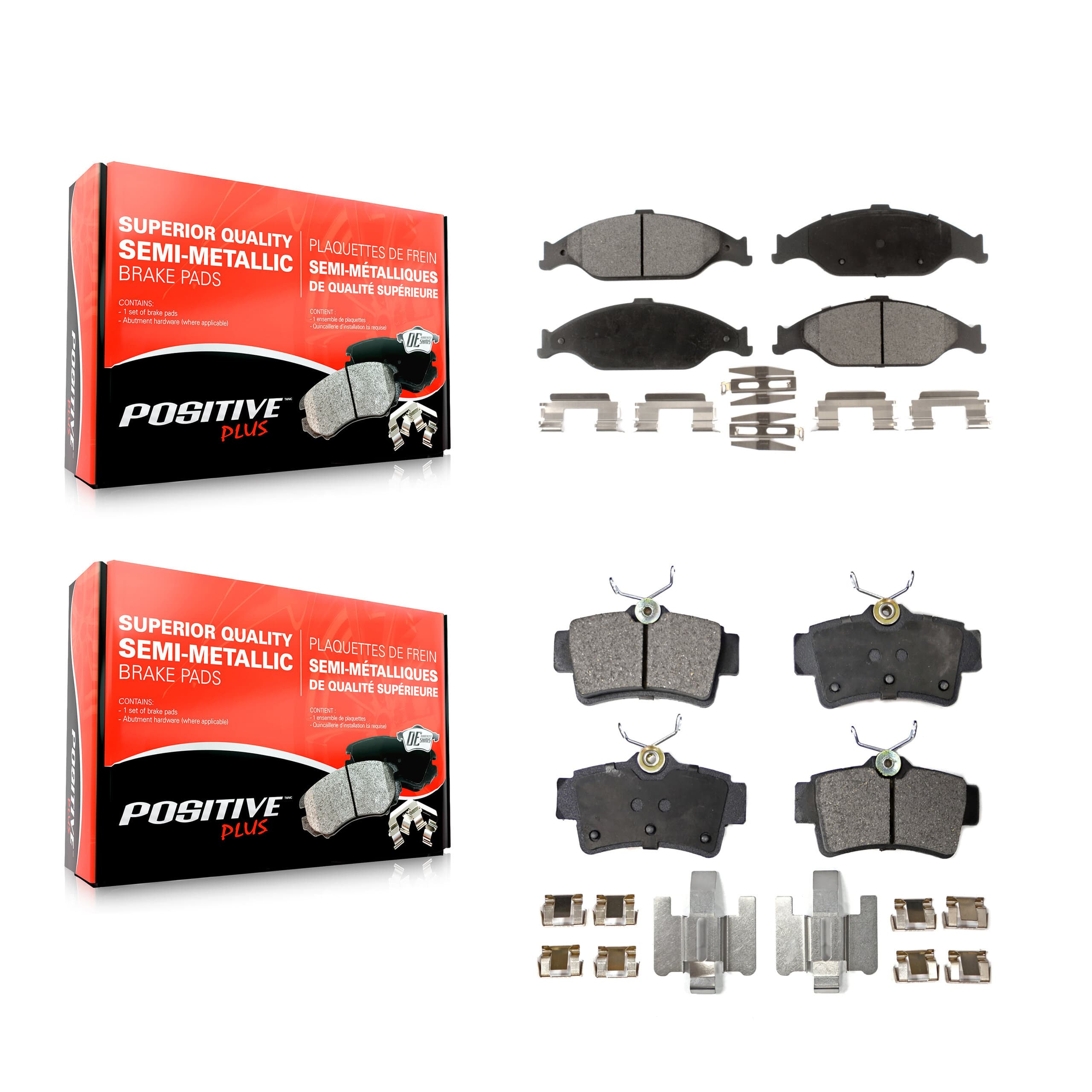 Positive Plus - KPF-100365 - Front and Rear Disc Brake Pad Kits image 1