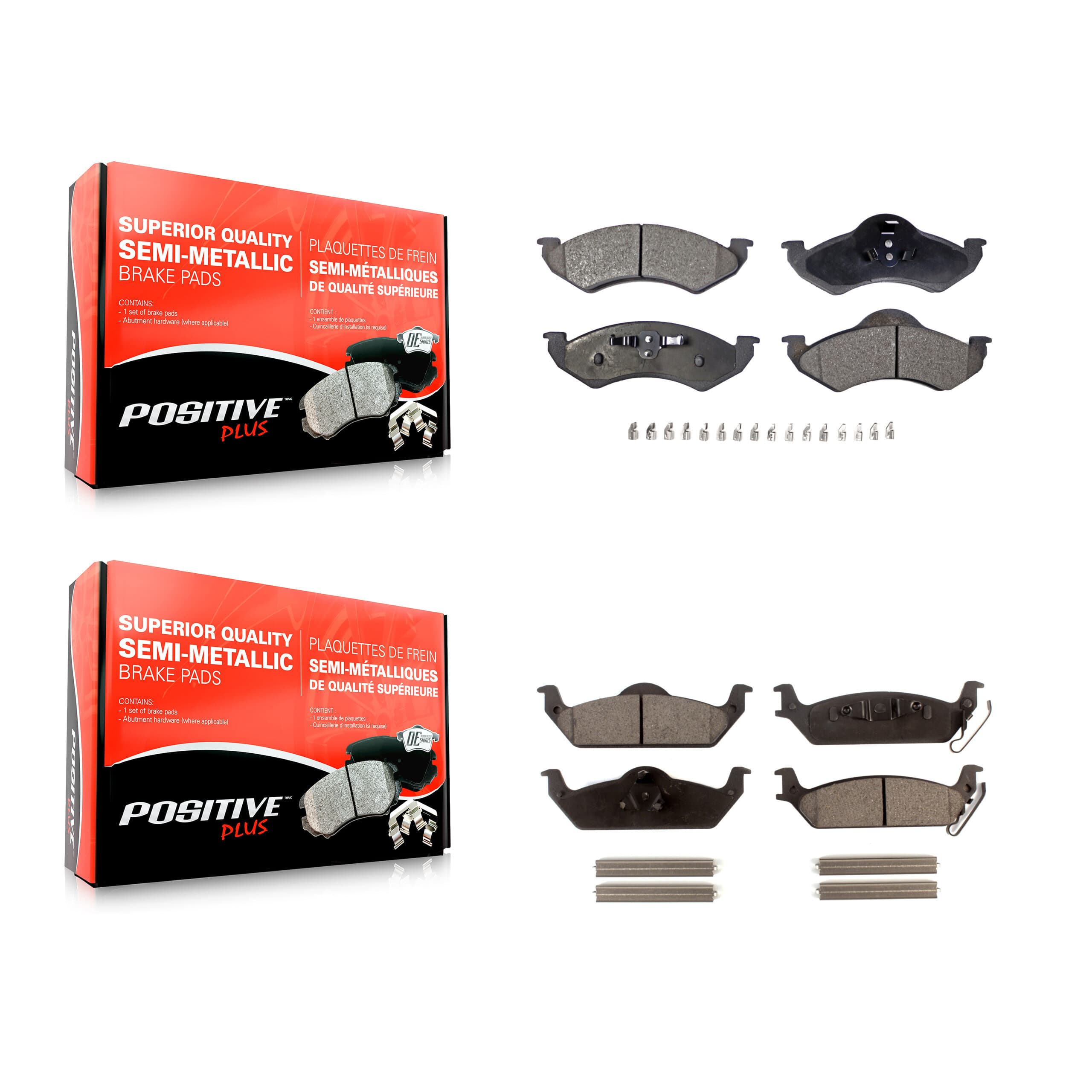 Positive Plus - KPF-100372 - Front and Rear Disc Brake Pad Kits image 1