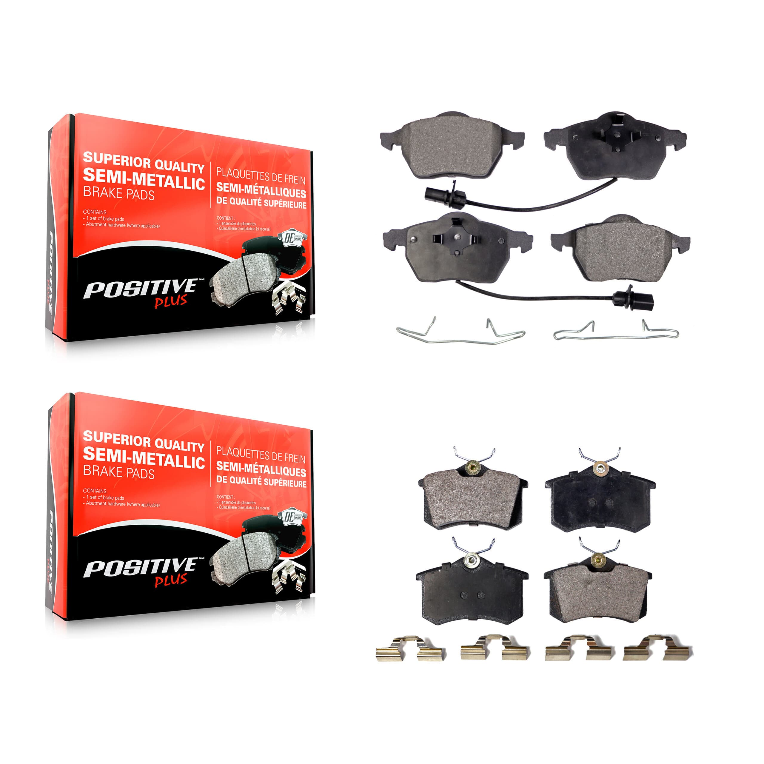 Positive Plus - KPF-100381 - Front and Rear Disc Brake Pad Kits image 1