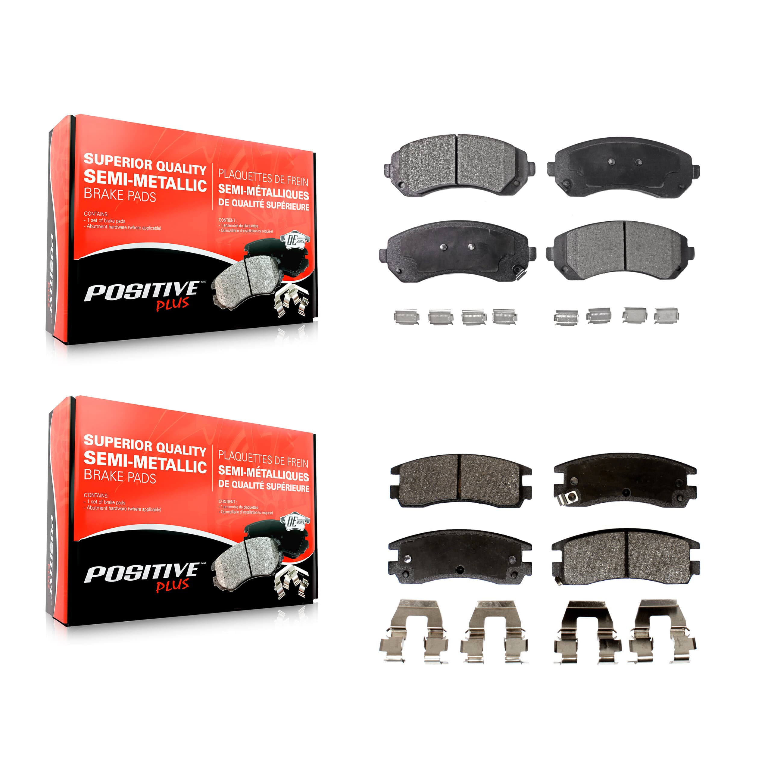 Positive Plus - KPF-100384 - Front and Rear Disc Brake Pad Kits image 1