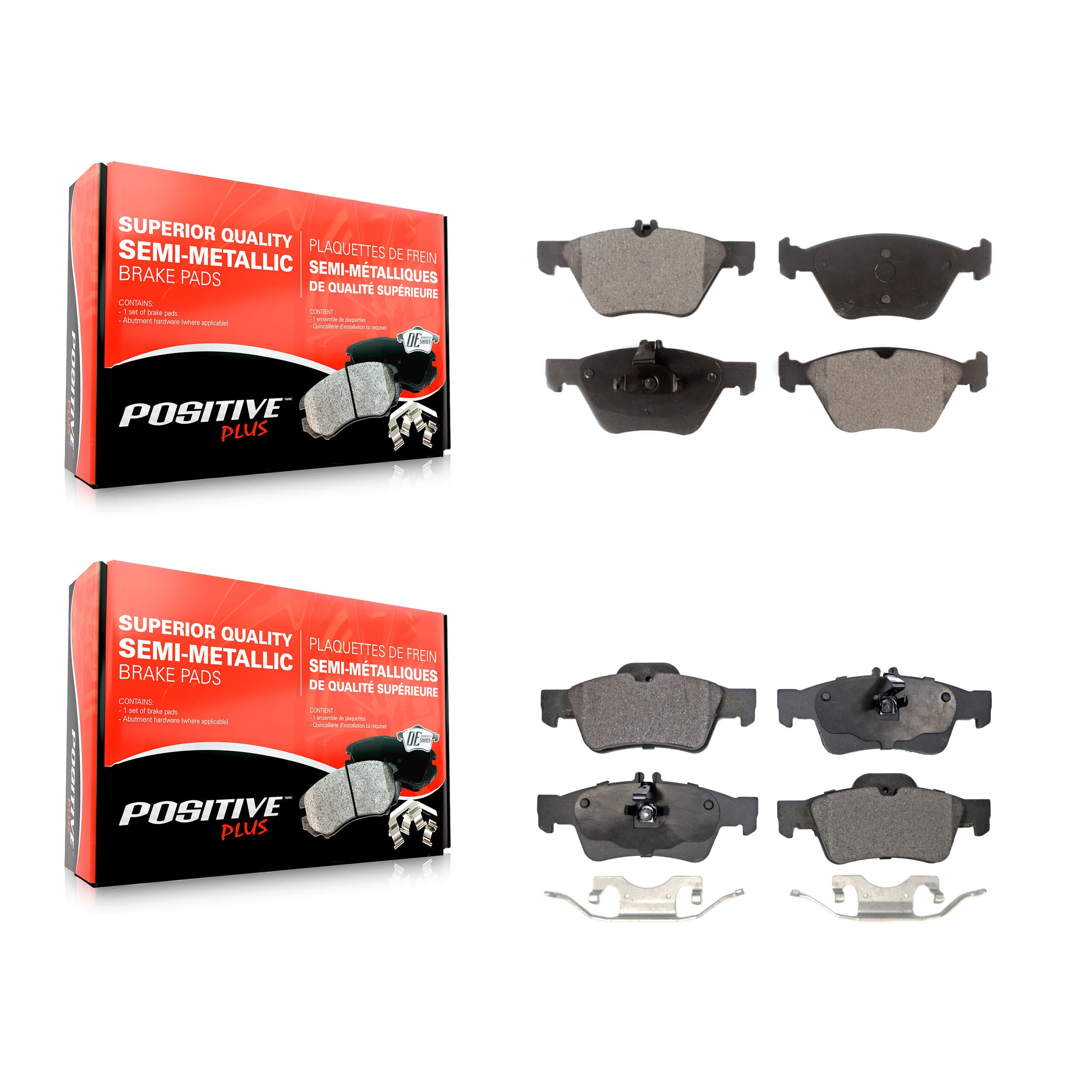 Positive Plus - KPF-100389 - Front and Rear Disc Brake Pad Kits image 1