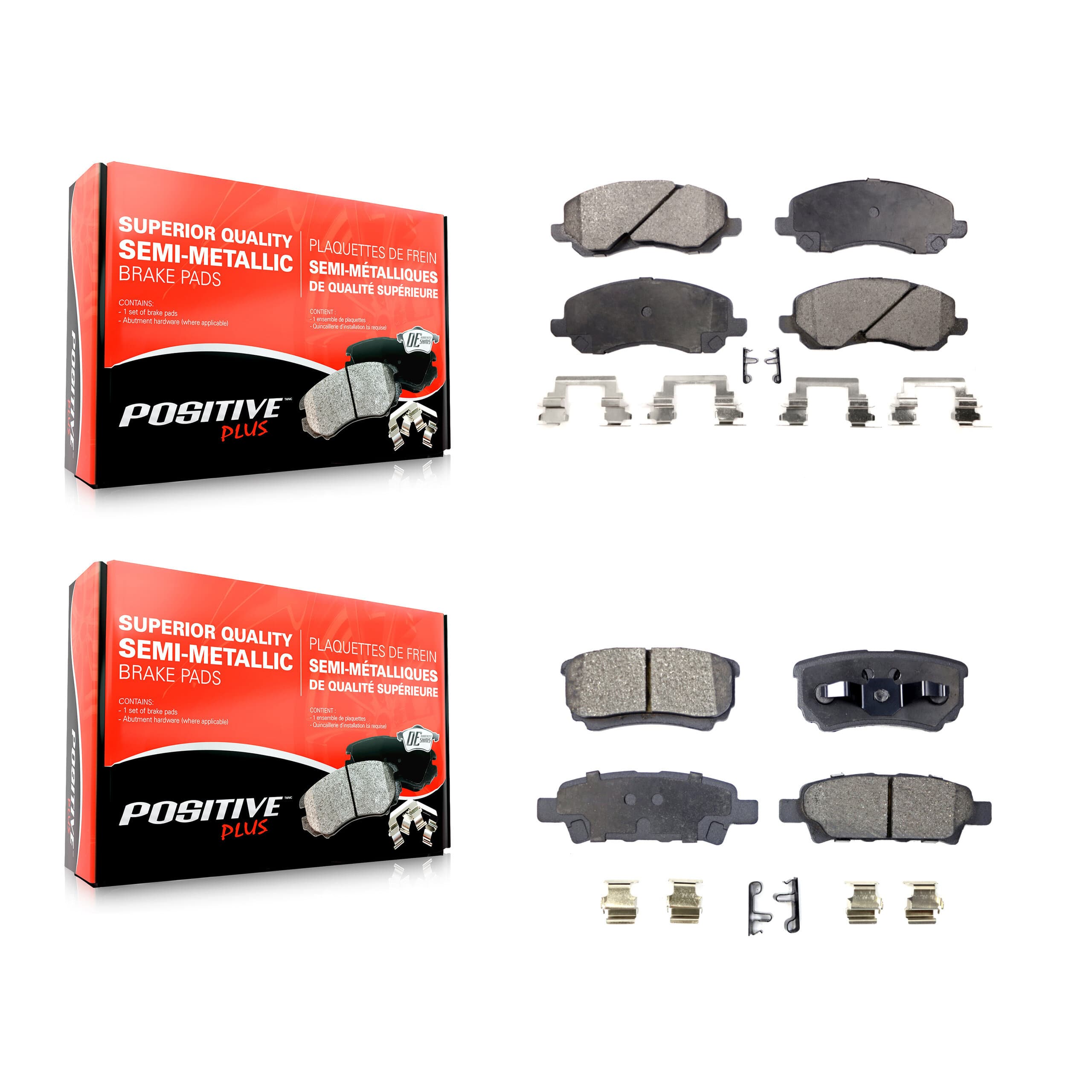 Positive Plus - KPF-100398 - Front and Rear Disc Brake Pad Kits image 1