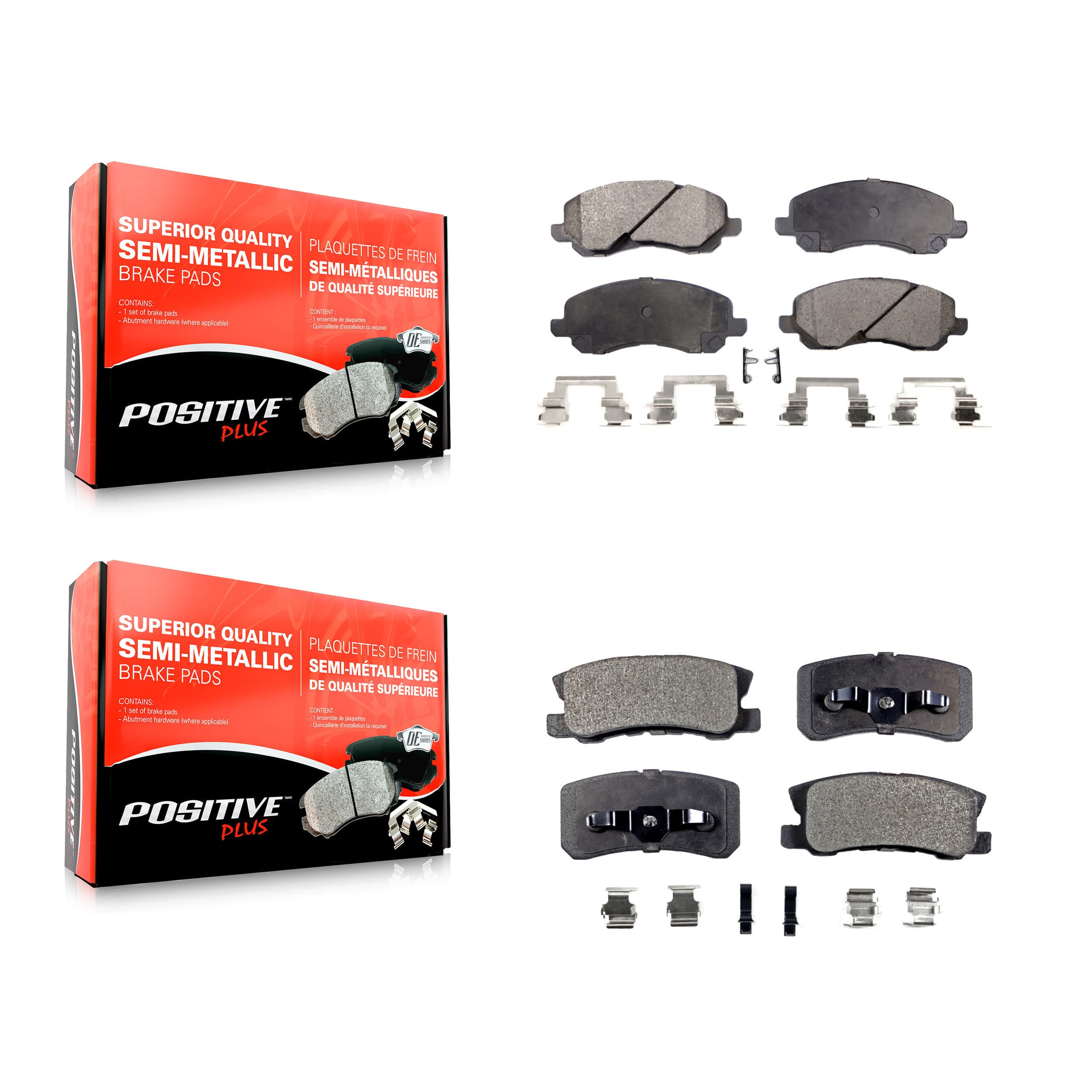 Positive Plus - KPF-100401 - Front and Rear Disc Brake Pad Kits image 1