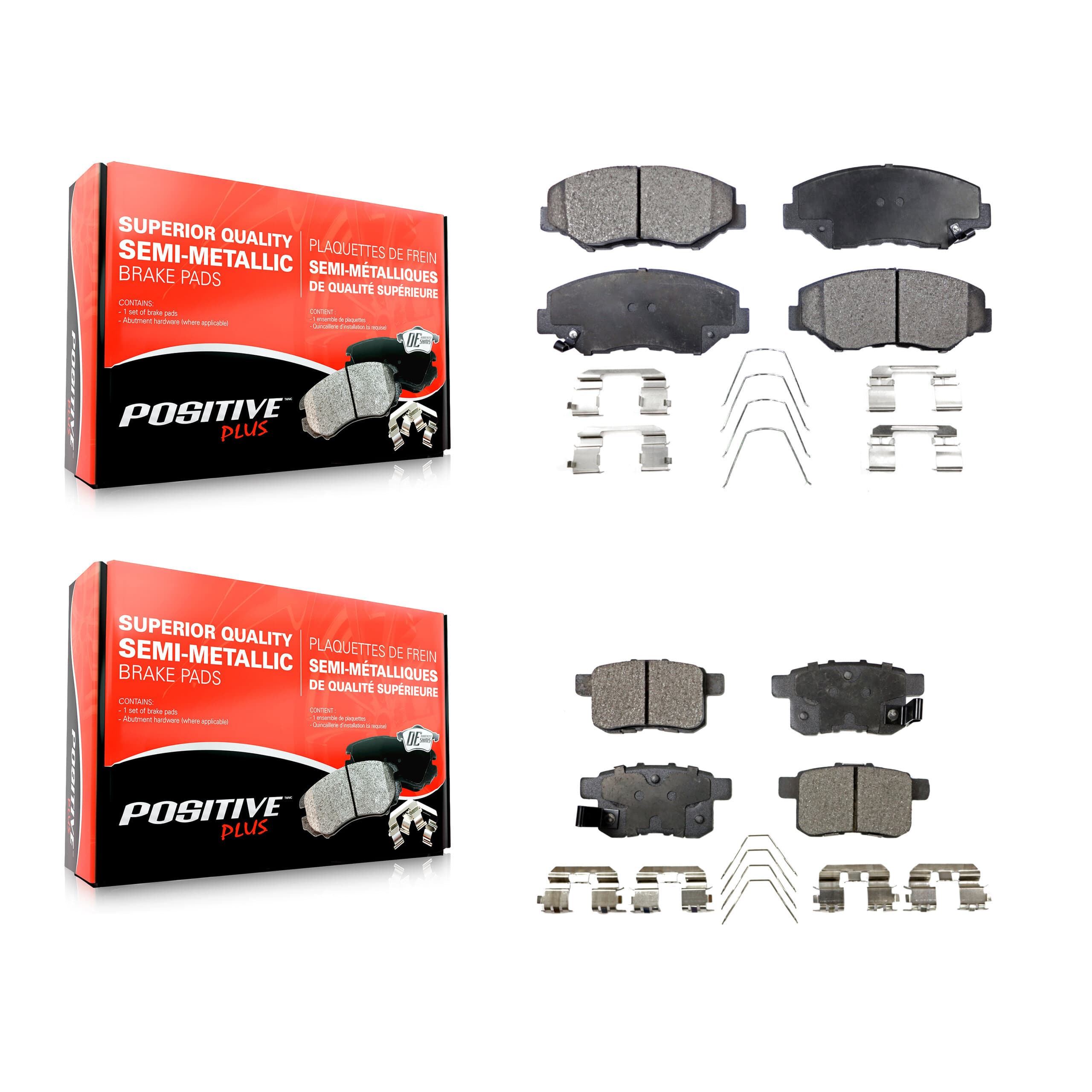 Positive Plus - KPF-100421 - Front and Rear Disc Brake Pad Kits image 1
