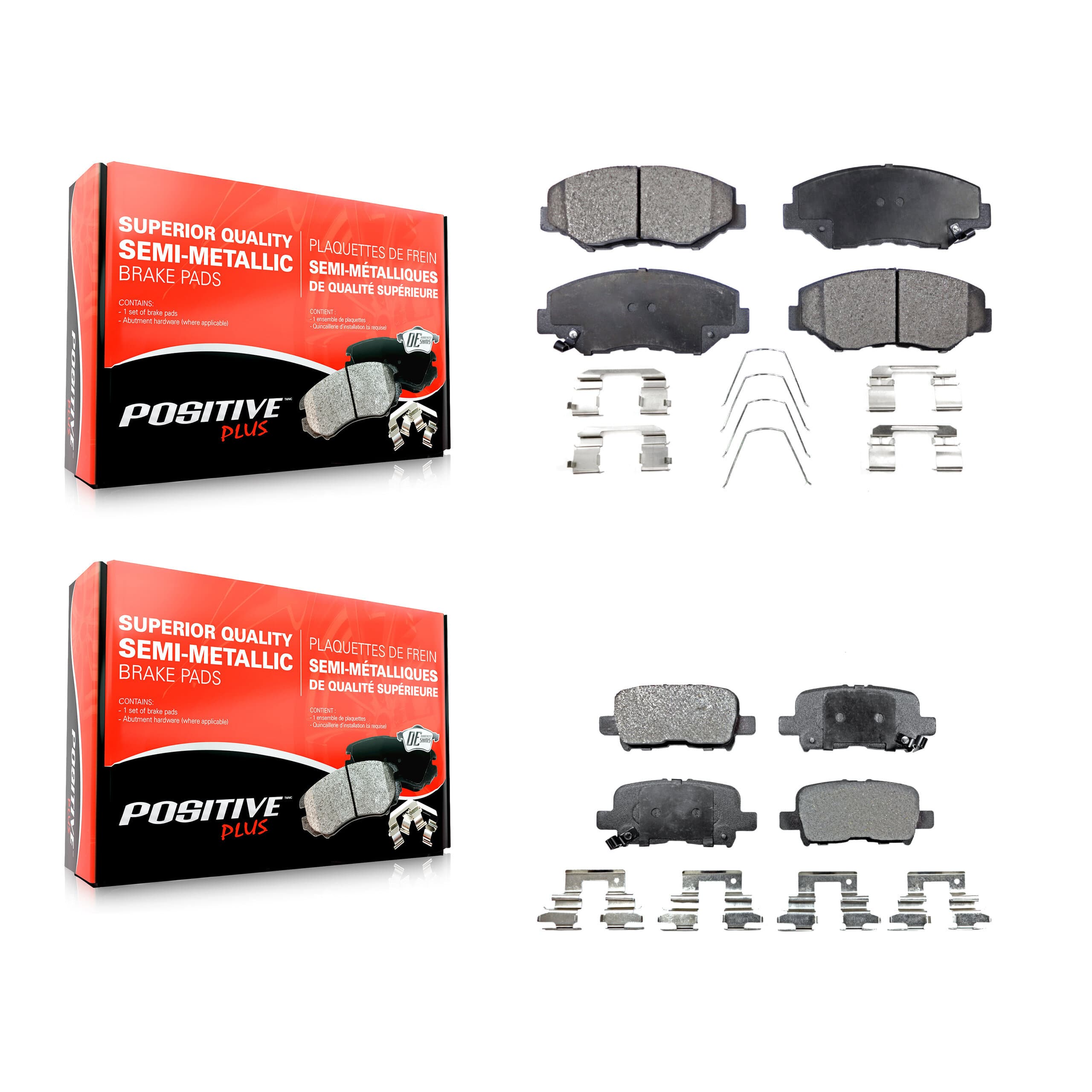 Positive Plus - KPF-100424 - Front and Rear Disc Brake Pad Kits image 1