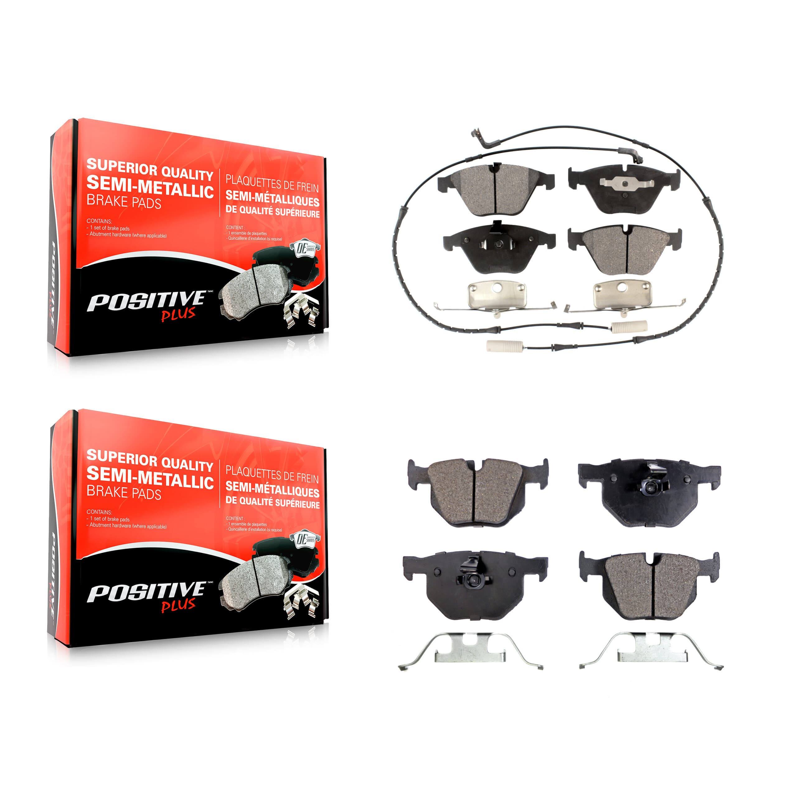 Positive Plus - KPF-100425 - Front and Rear Disc Brake Pad Kits image 1