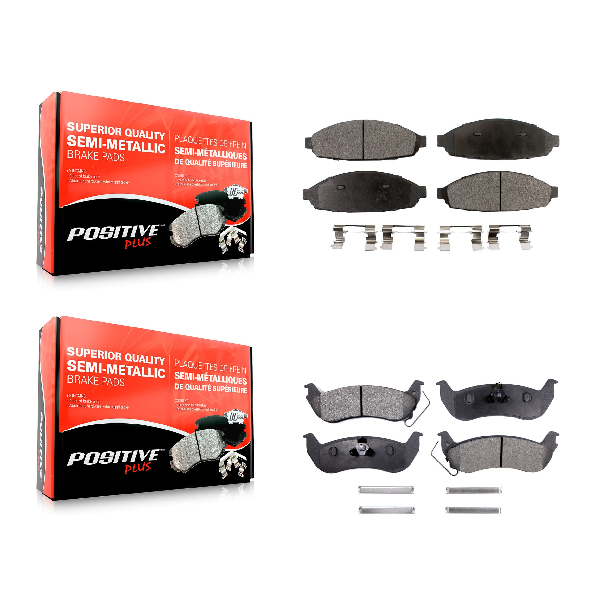 Positive Plus - KPF-100438 - Front and Rear Disc Brake Pad Kits image 1