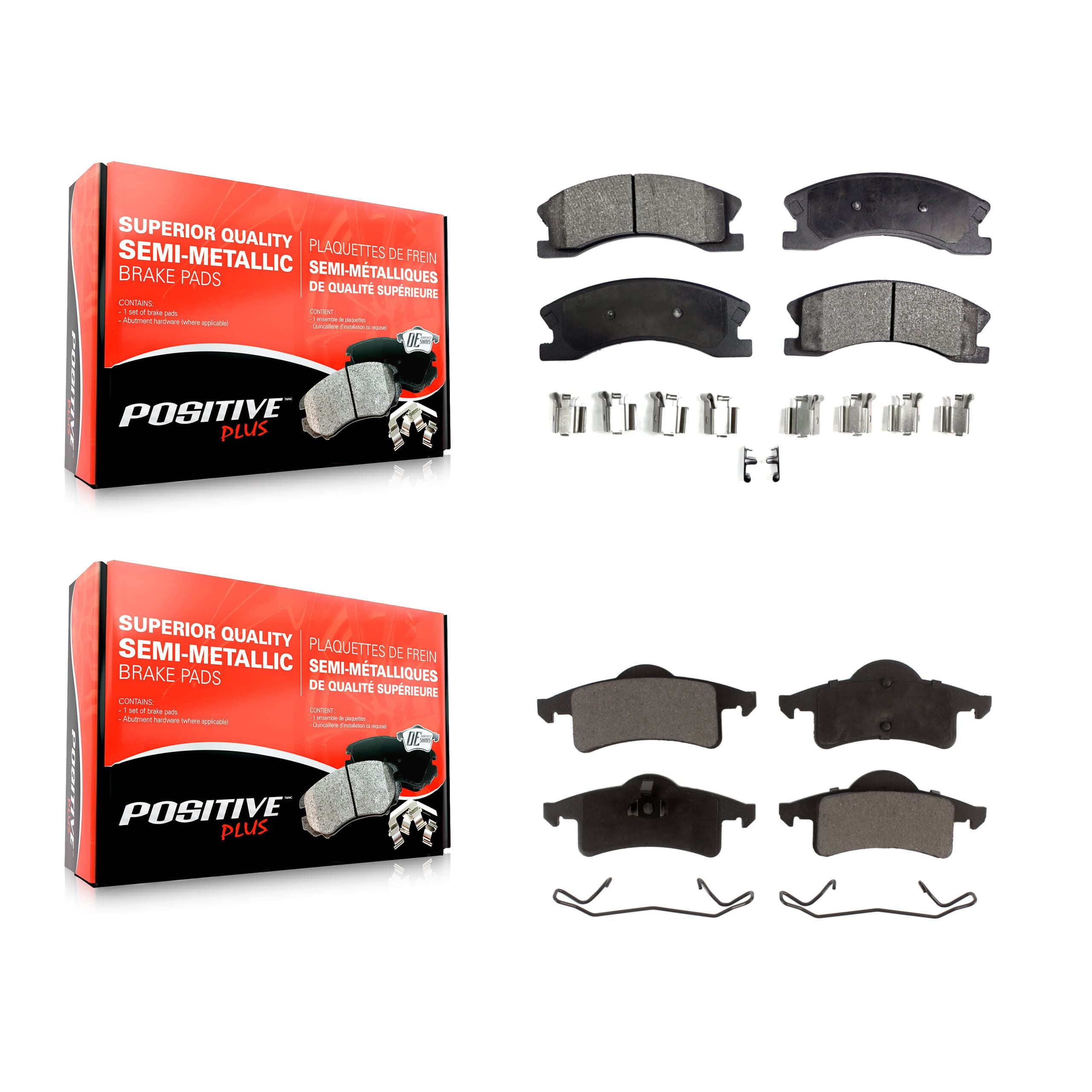 Positive Plus - KPF-100442 - Front and Rear Disc Brake Pad Kits image 1