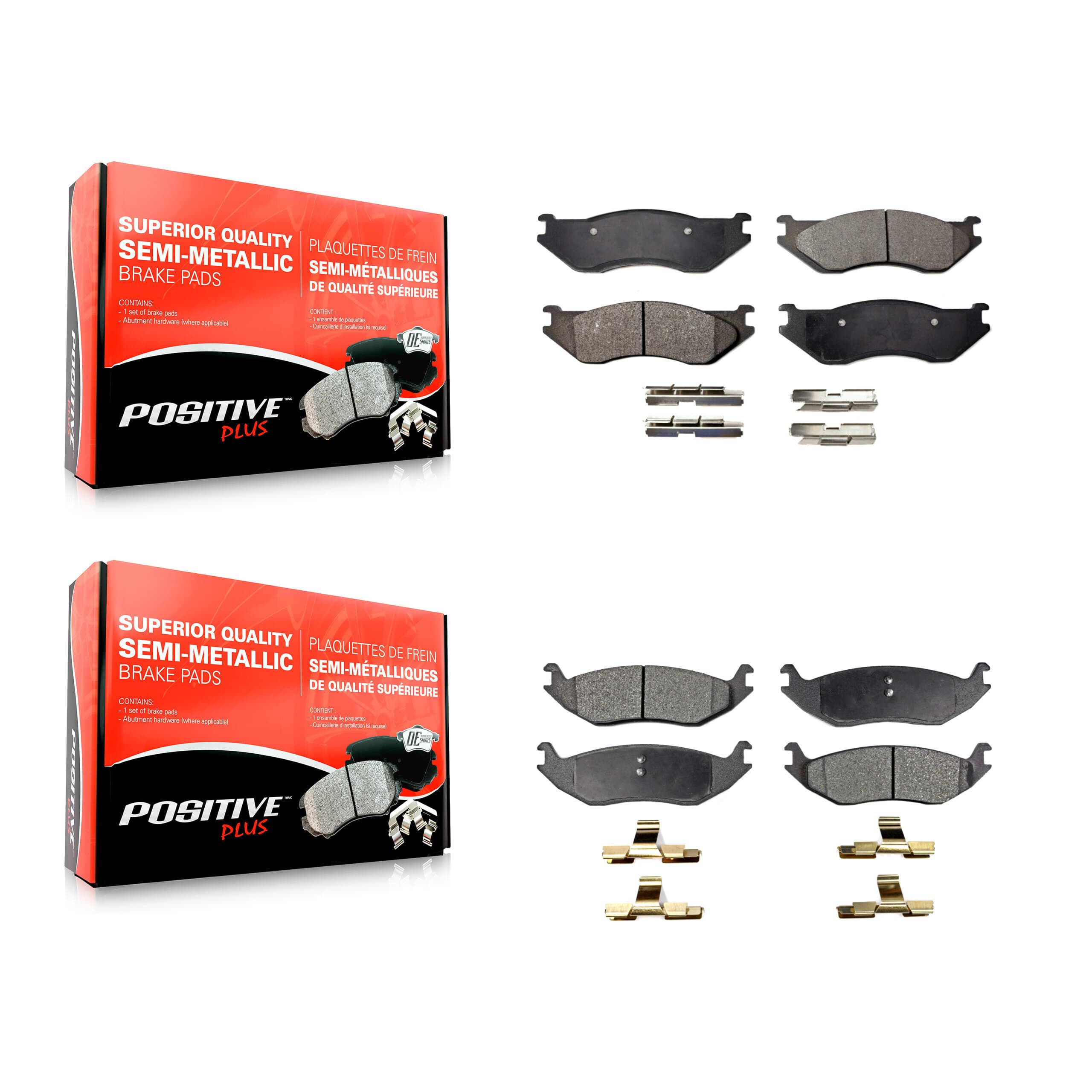 Positive Plus - KPF-100455 - Front and Rear Disc Brake Pad Kits image 1