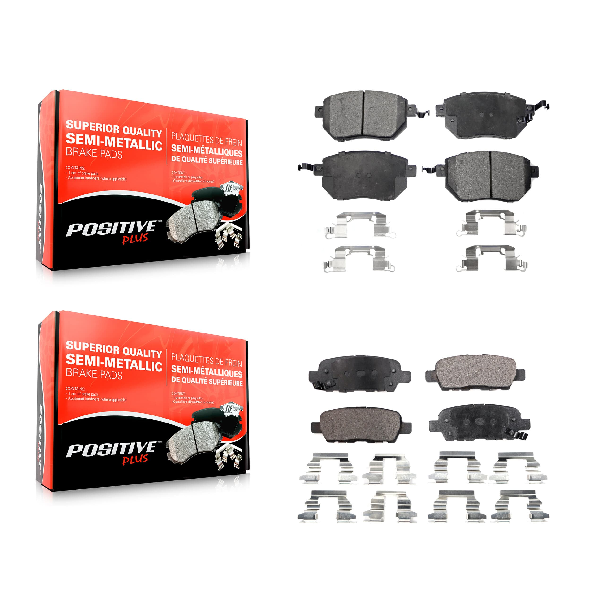 Positive Plus - KPF-100456 - Front and Rear Disc Brake Pad Kits image 1