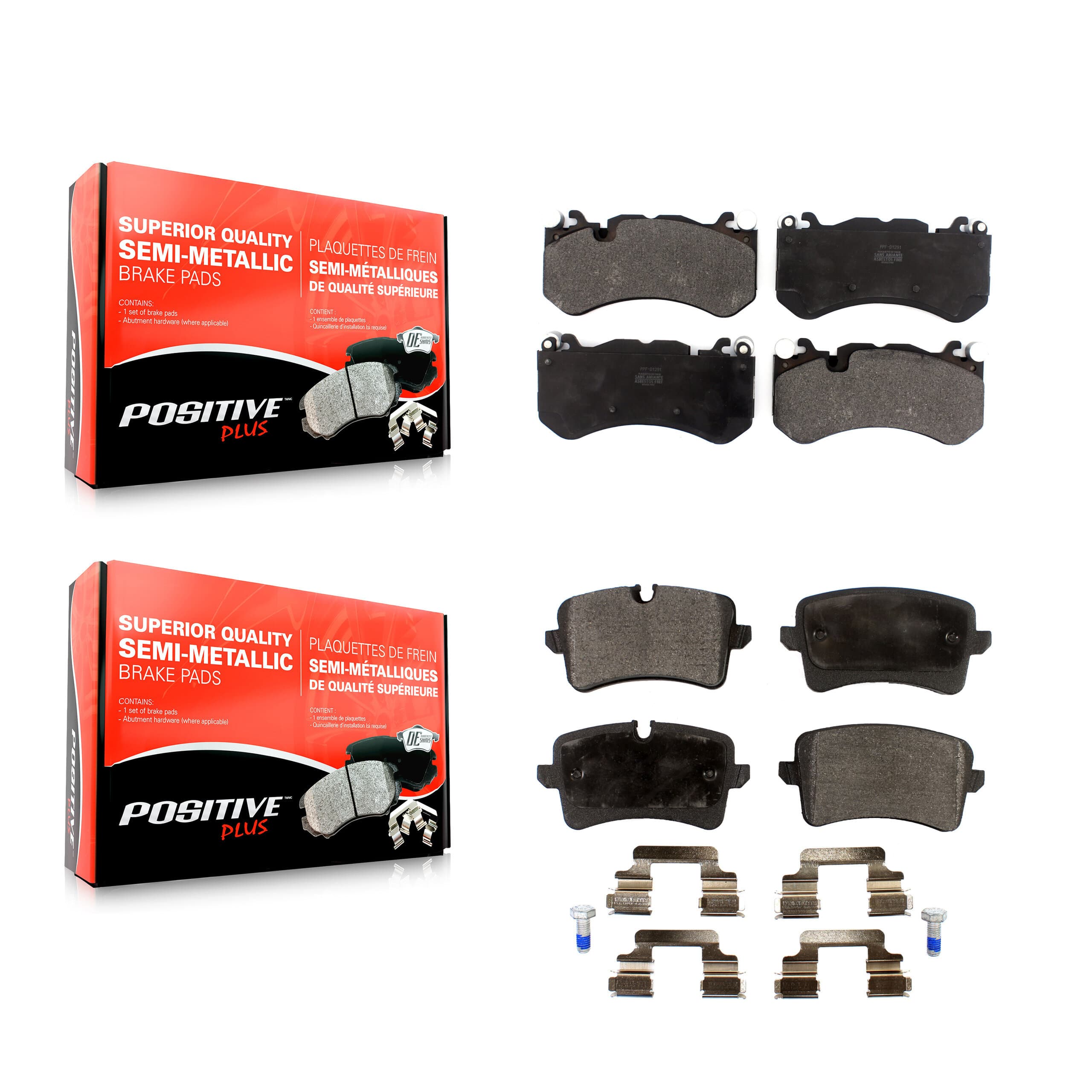 Positive Plus - KPF-100462 - Front and Rear Disc Brake Pad Kits image 1