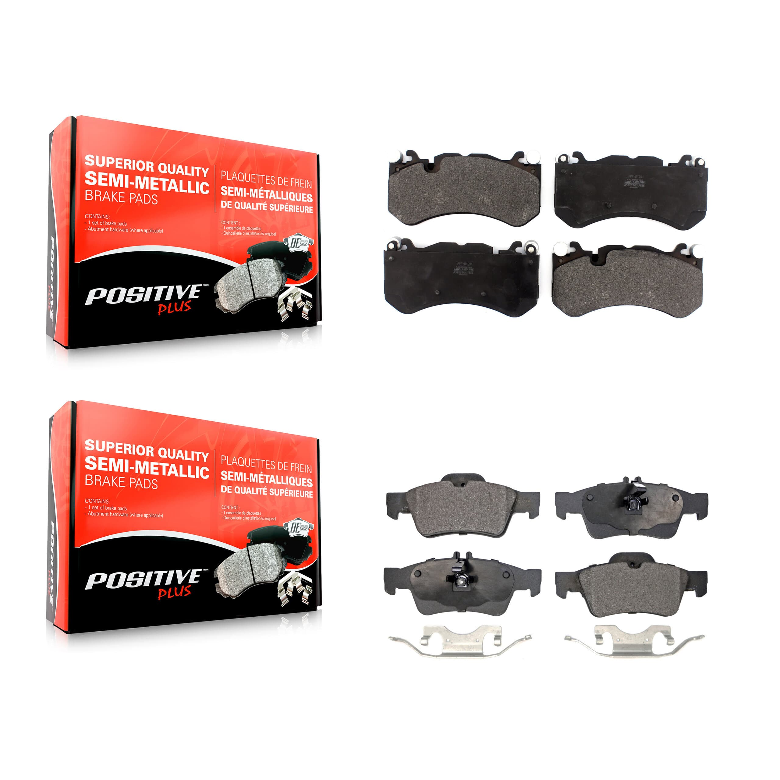 Positive Plus - KPF-100463 - Front and Rear Disc Brake Pad Kits image 1