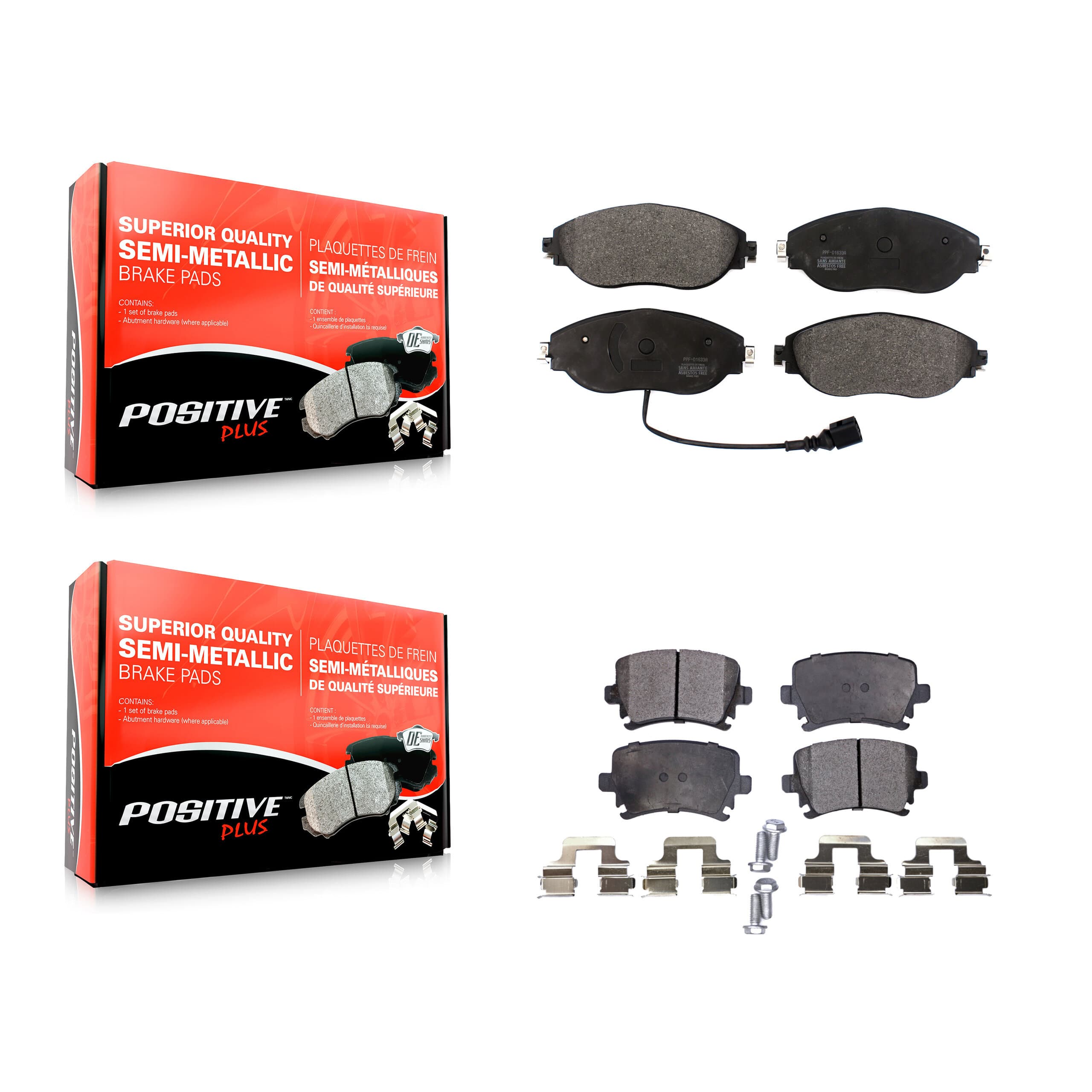 Positive Plus - KPF-100470 - Front and Rear Disc Brake Pad Kits image 1