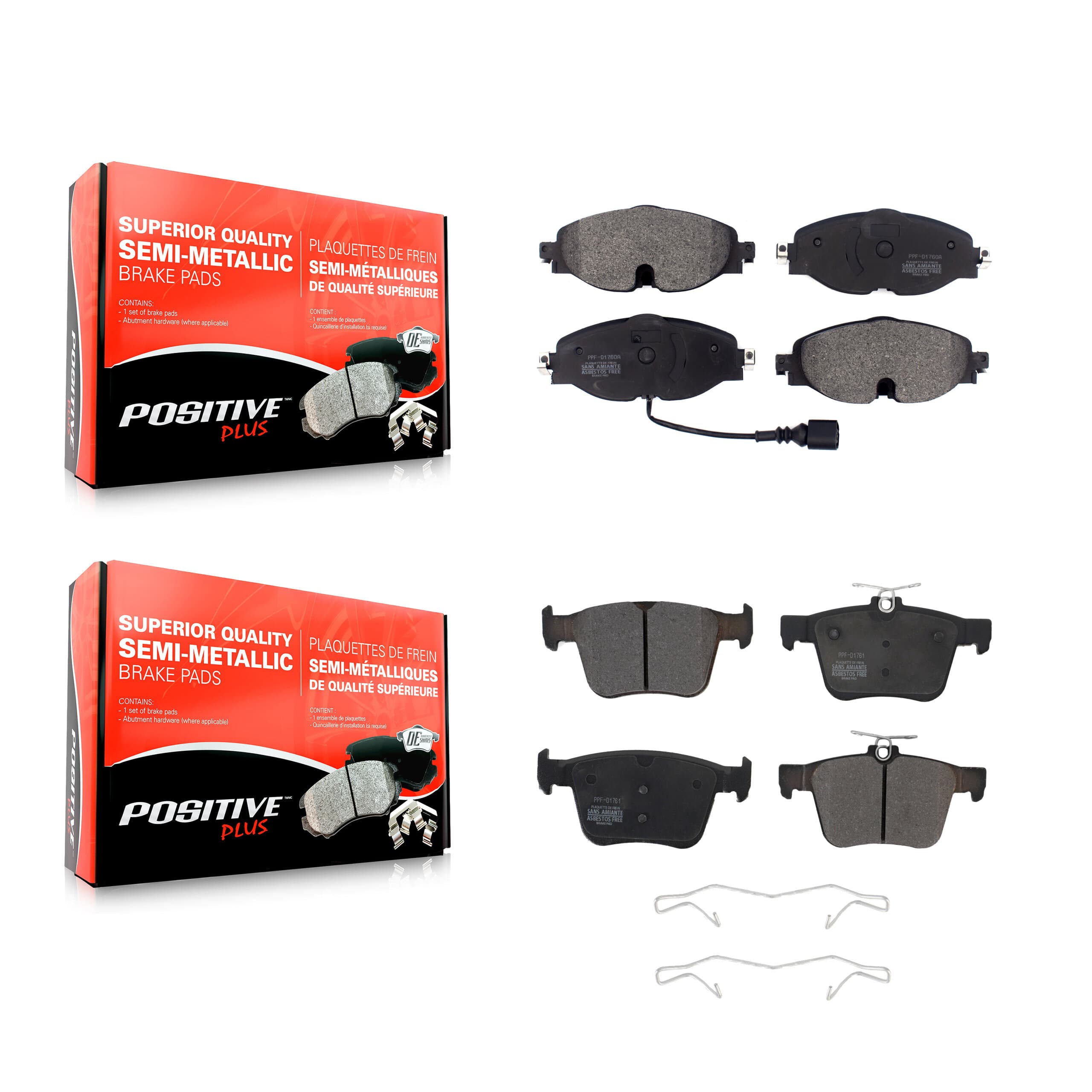 Positive Plus - KPF-100479 - Front and Rear Disc Brake Pad Kits image 1