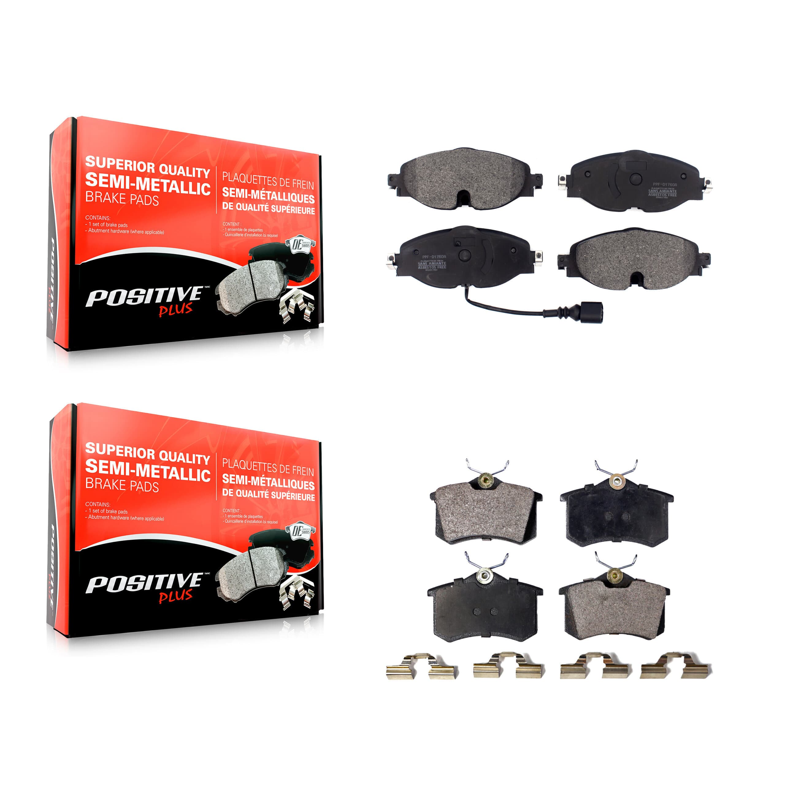 Positive Plus - KPF-100481 - Front and Rear Disc Brake Pad Kits image 1