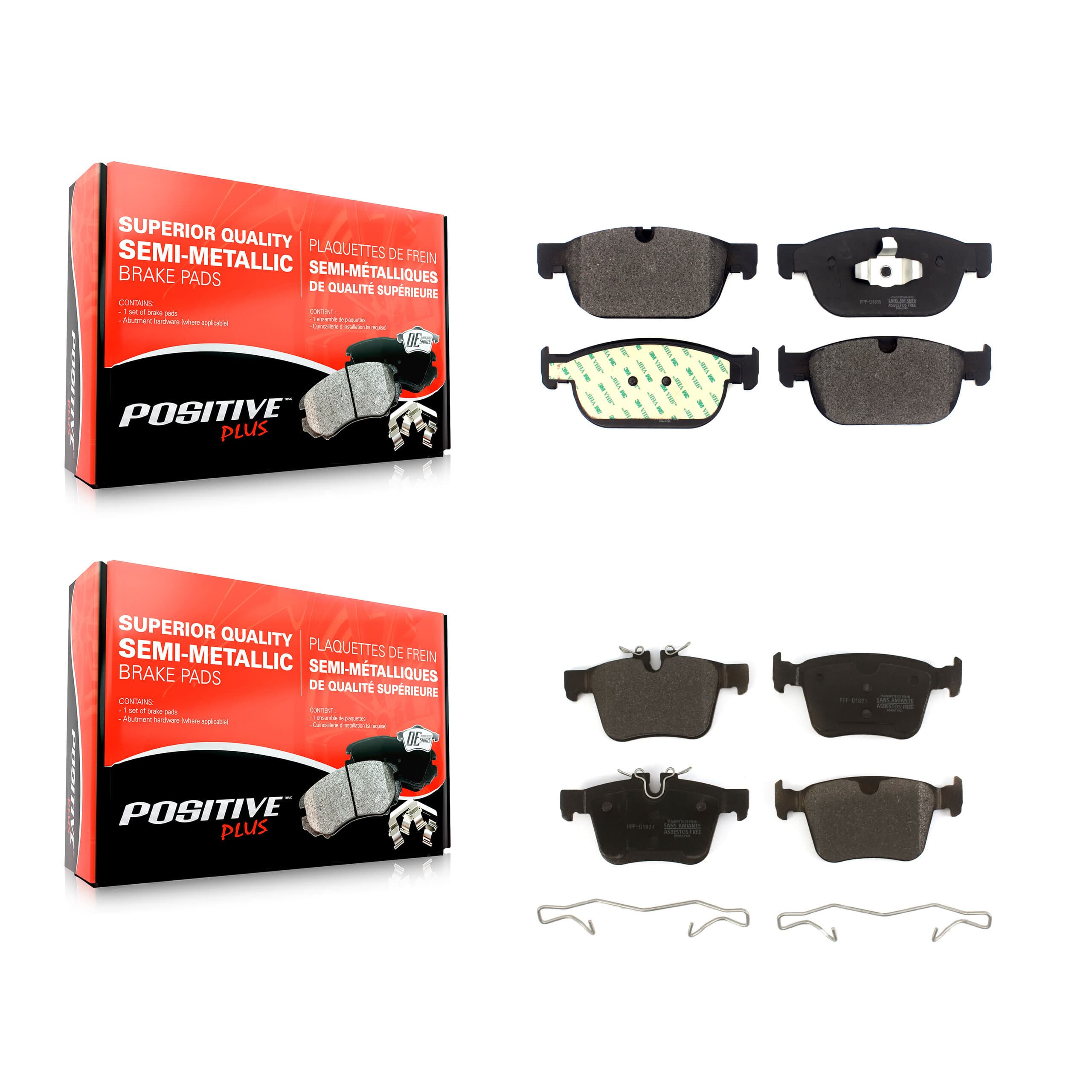 Positive Plus - KPF-100506 - Front and Rear Disc Brake Pad Kits image 1