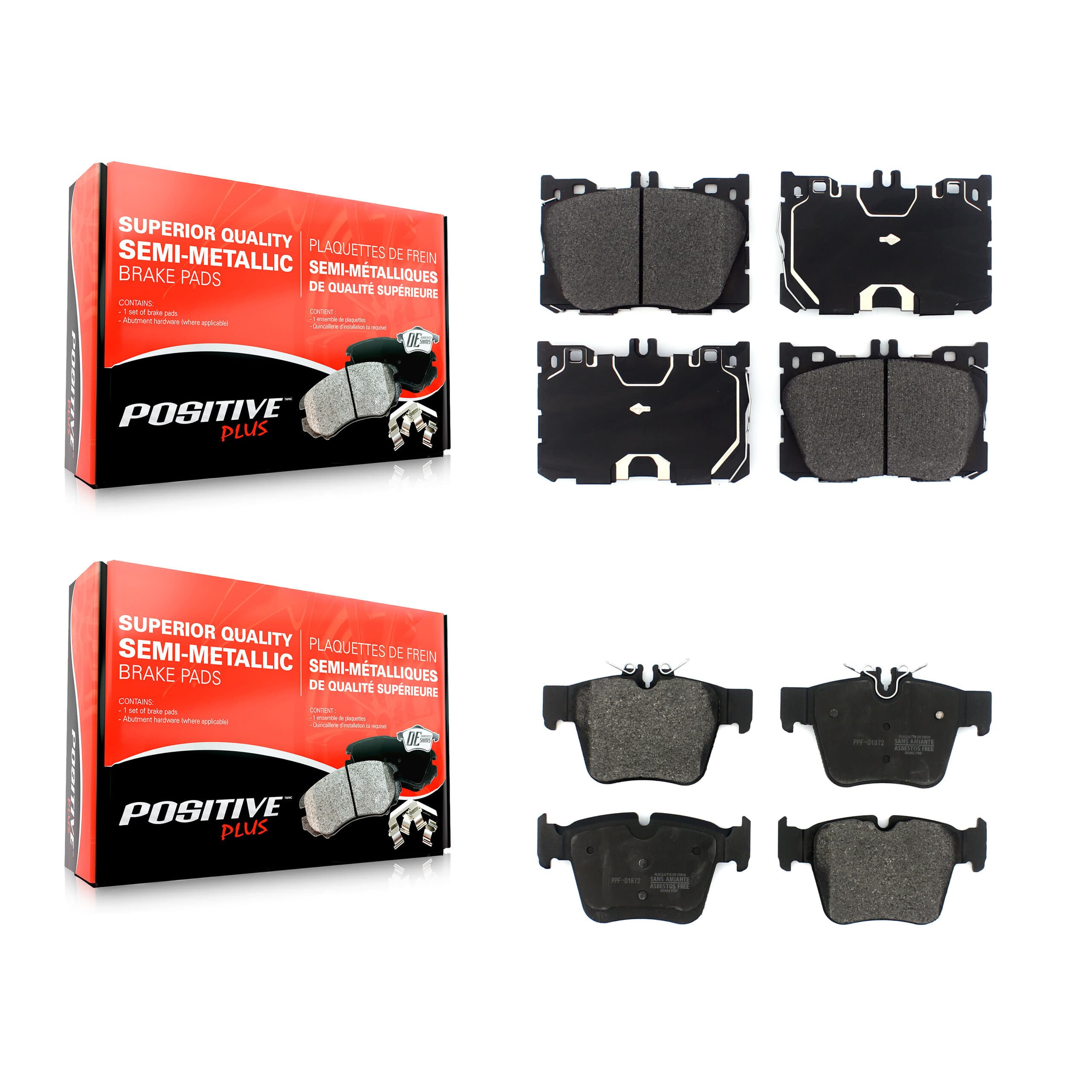 Positive Plus - KPF-100508 - Front and Rear Disc Brake Pad Kits image 1