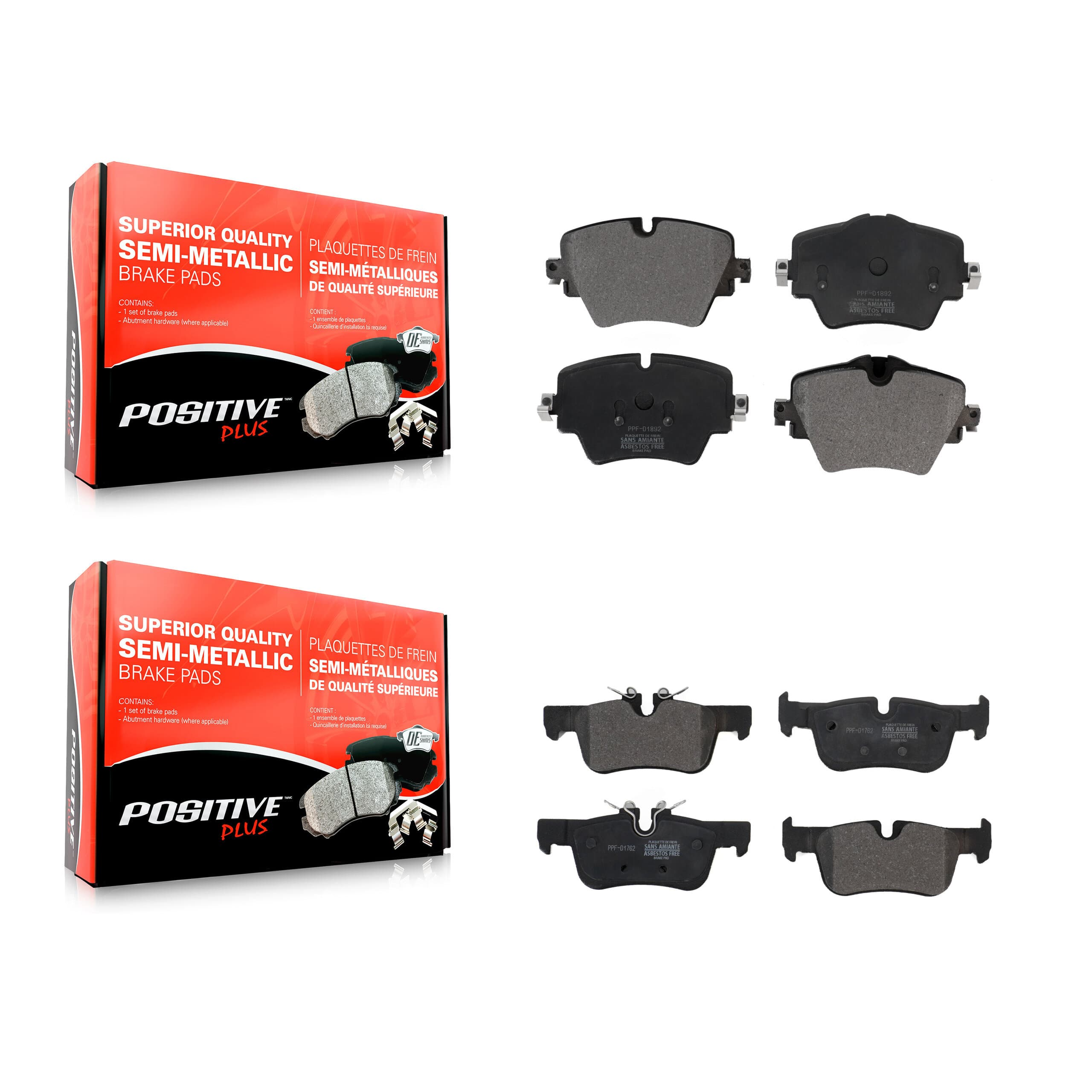 Positive Plus - KPF-100510 - Front and Rear Disc Brake Pad Kits image 1