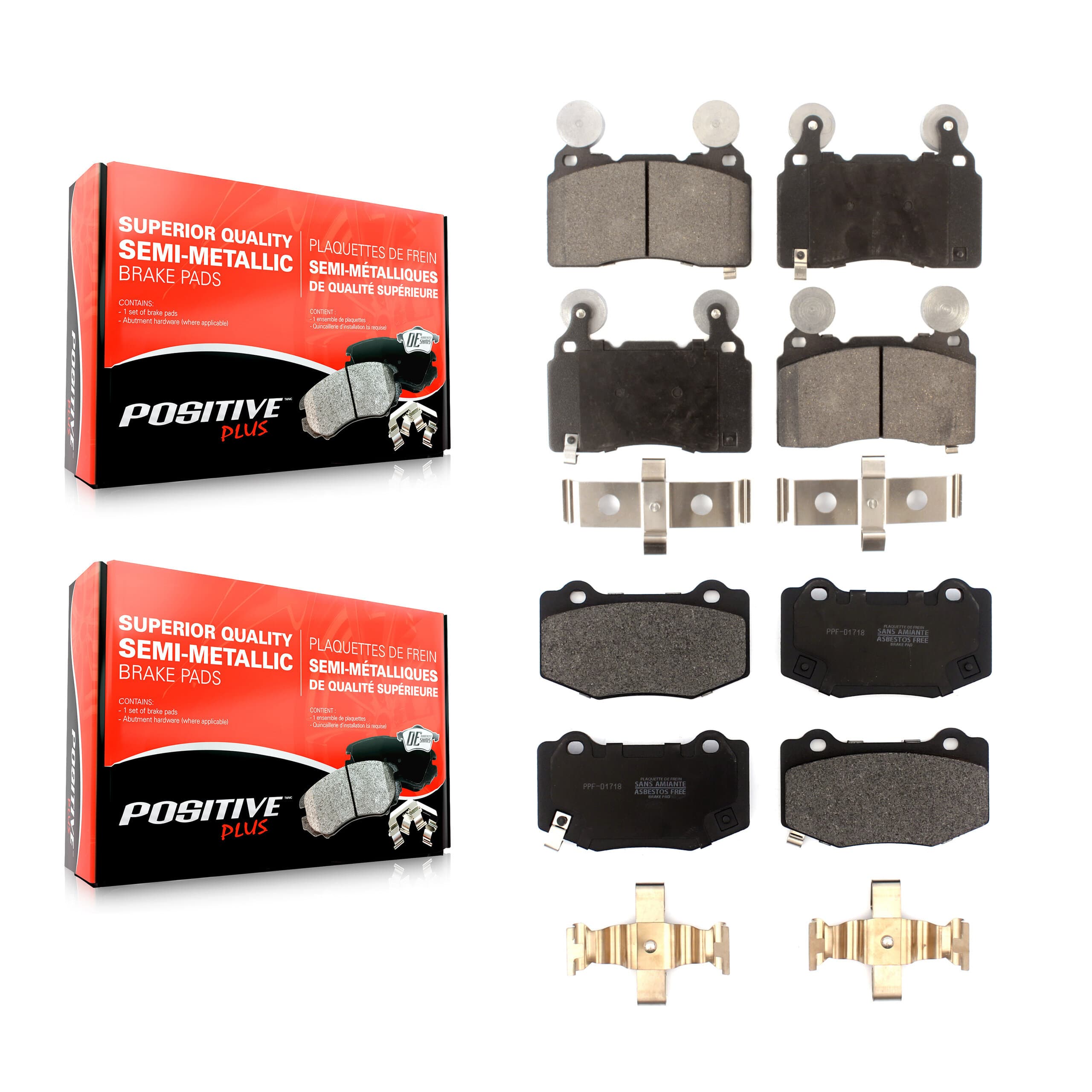 Positive Plus - KPF-100522 - Front and Rear Disc Brake Pad Kits image 1