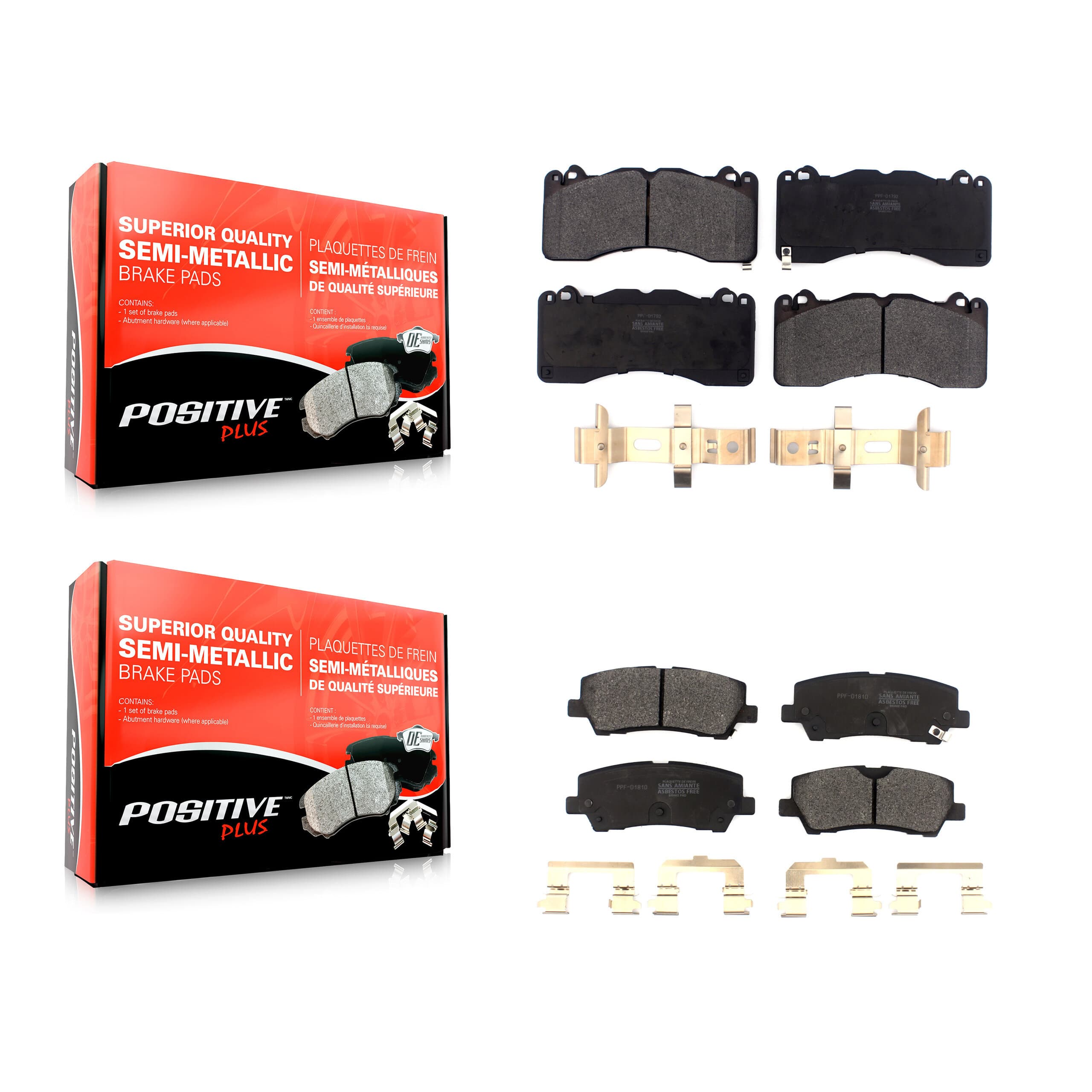 Positive Plus - KPF-100532 - Front and Rear Disc Brake Pad Kits image 1