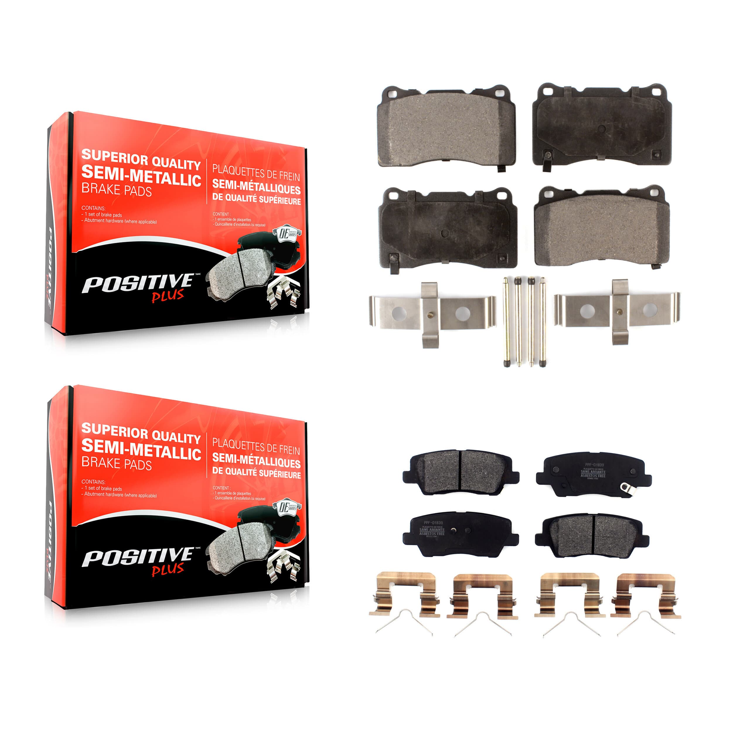 Positive Plus - KPF-100577 - Front and Rear Disc Brake Pad Kits image 1