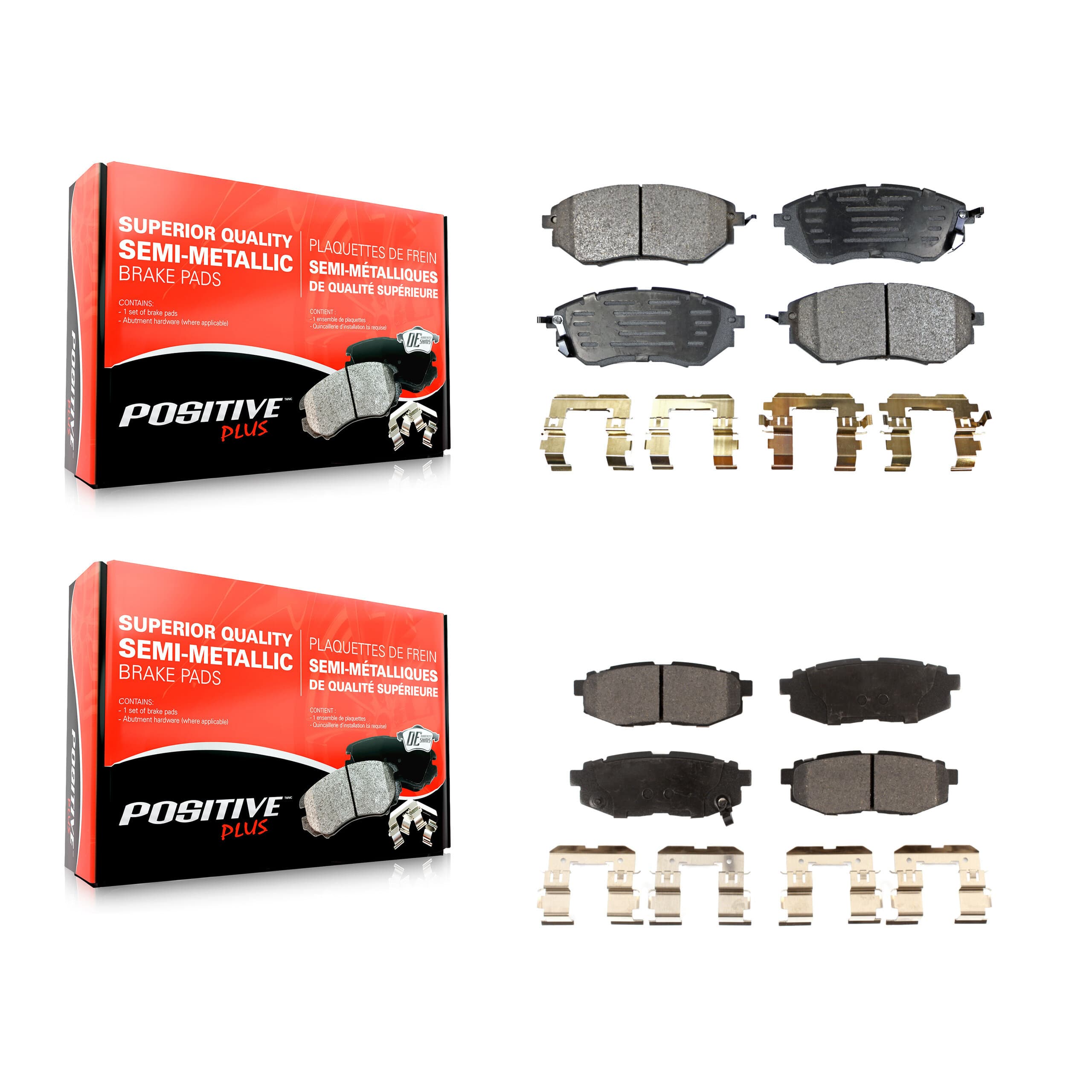 Positive Plus - KPF-100584 - Front and Rear Disc Brake Pad Kits image 1