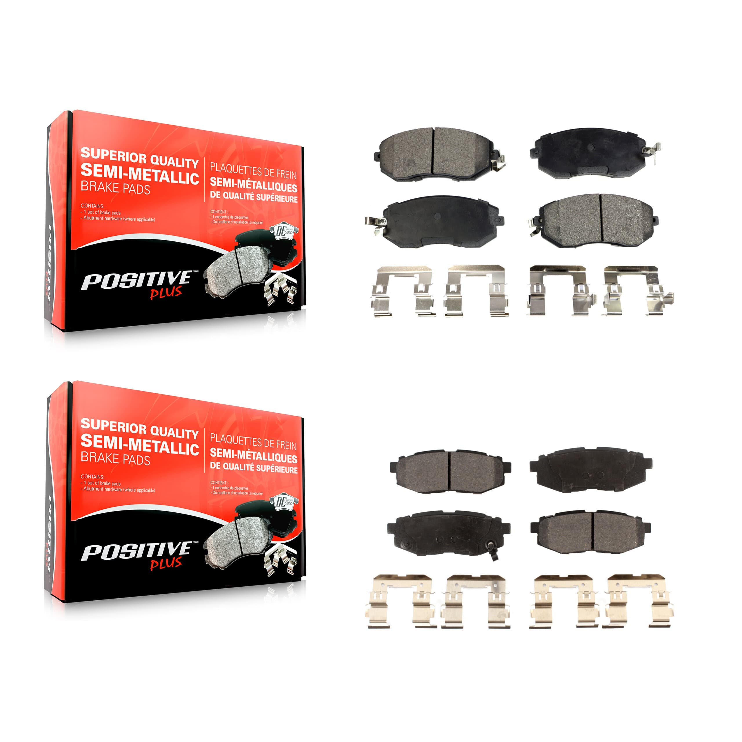 Positive Plus - KPF-100593 - Front and Rear Disc Brake Pad Kits image 1