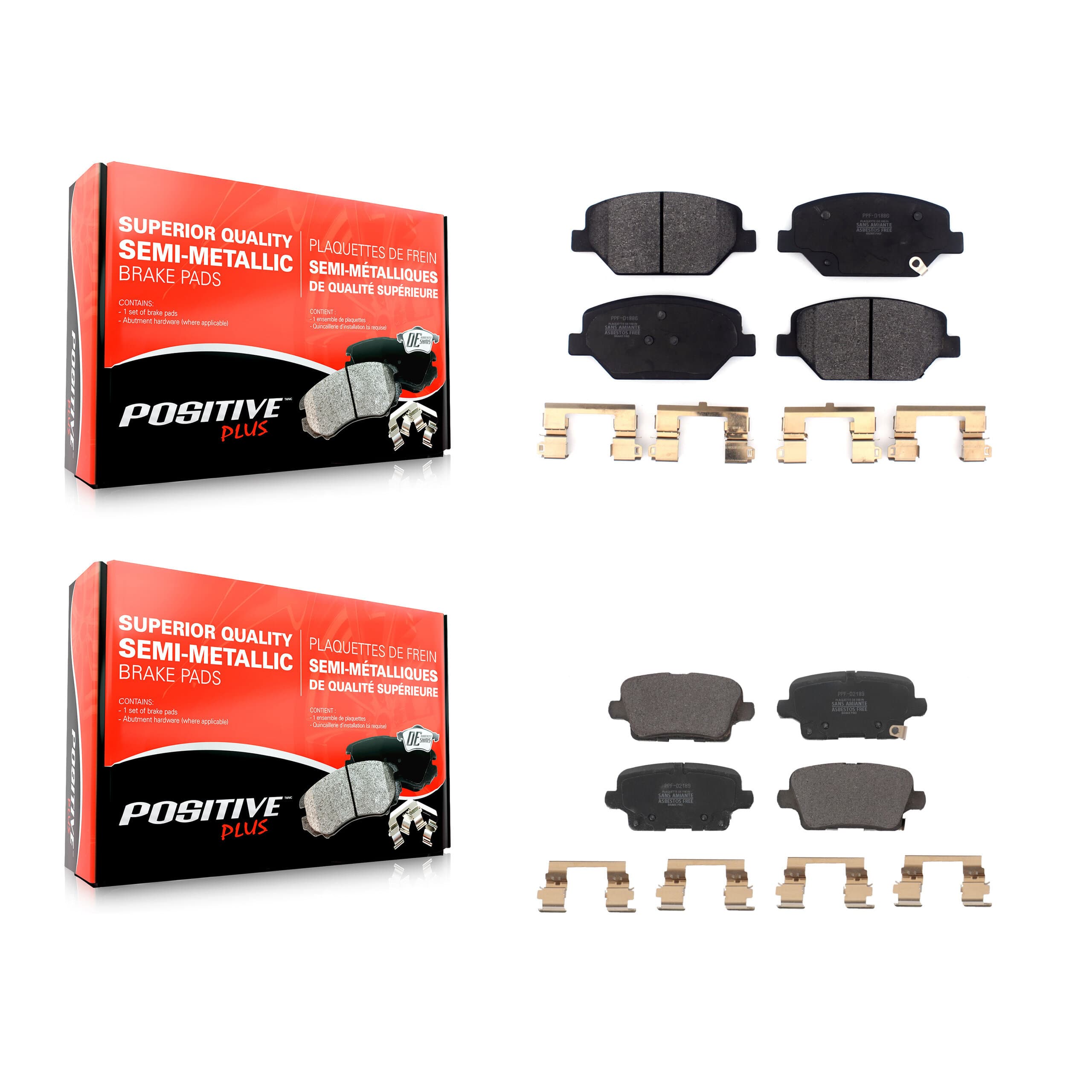 Positive Plus - KPF-100614 - Front and Rear Disc Brake Pad Kits image 1