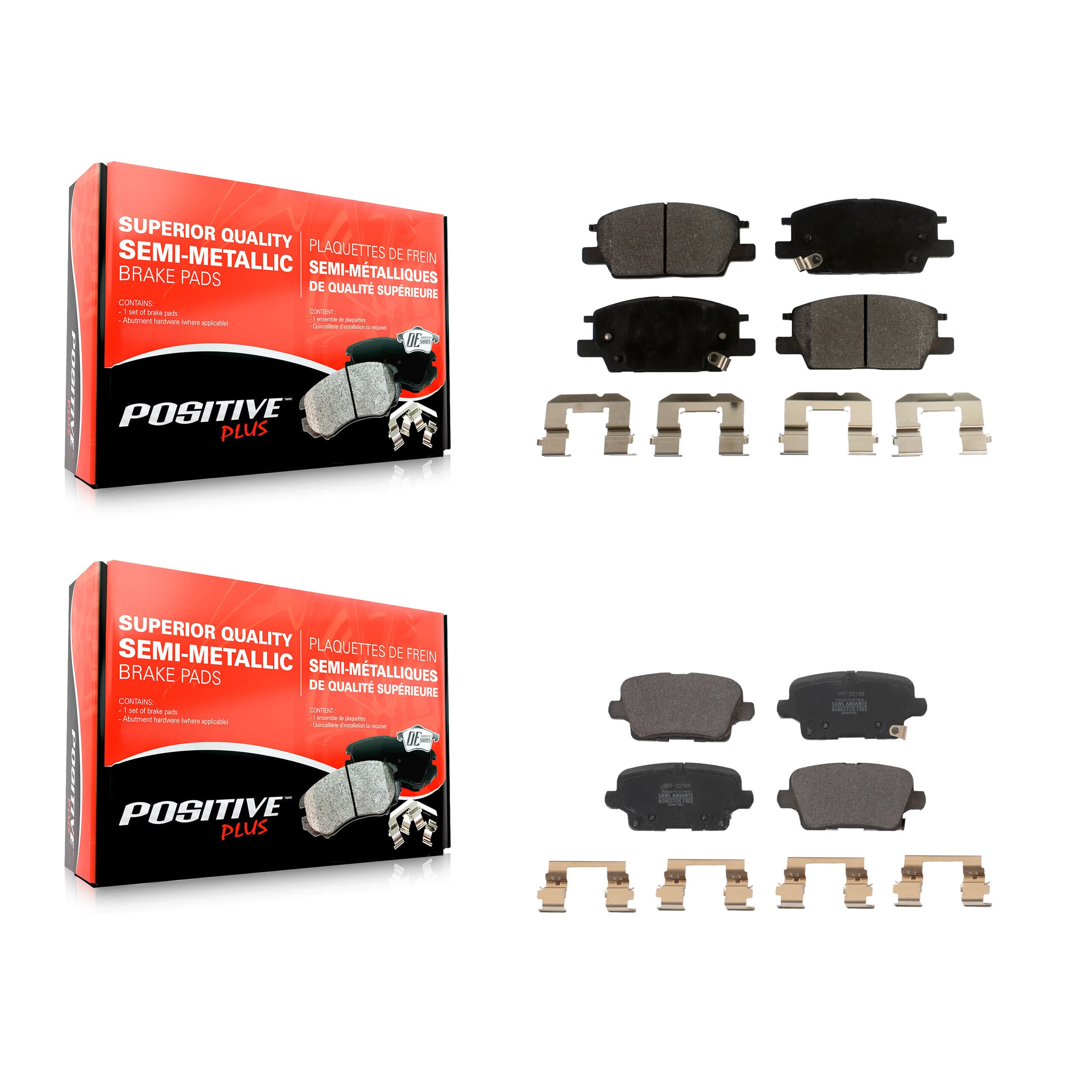 Positive Plus - KPF-100615 - Front and Rear Disc Brake Pad Kits image 1