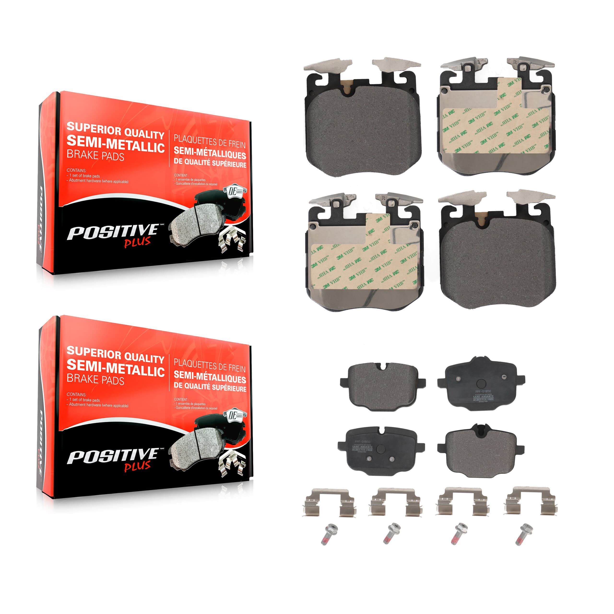 Positive Plus - KPF-100617 - Front and Rear Disc Brake Pad Kits image 1