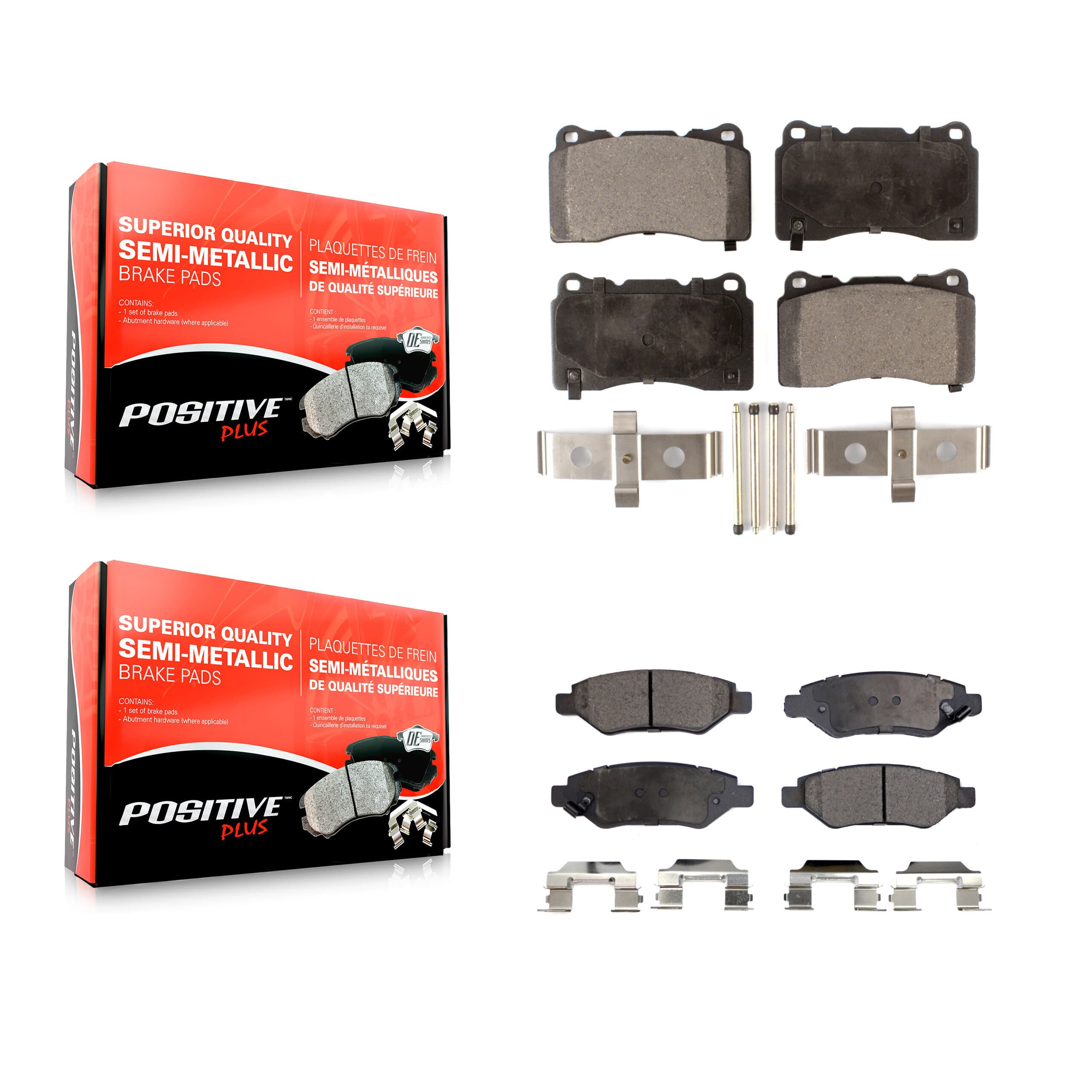 Positive Plus - KPF-100619 - Front and Rear Disc Brake Pad Kits image 1