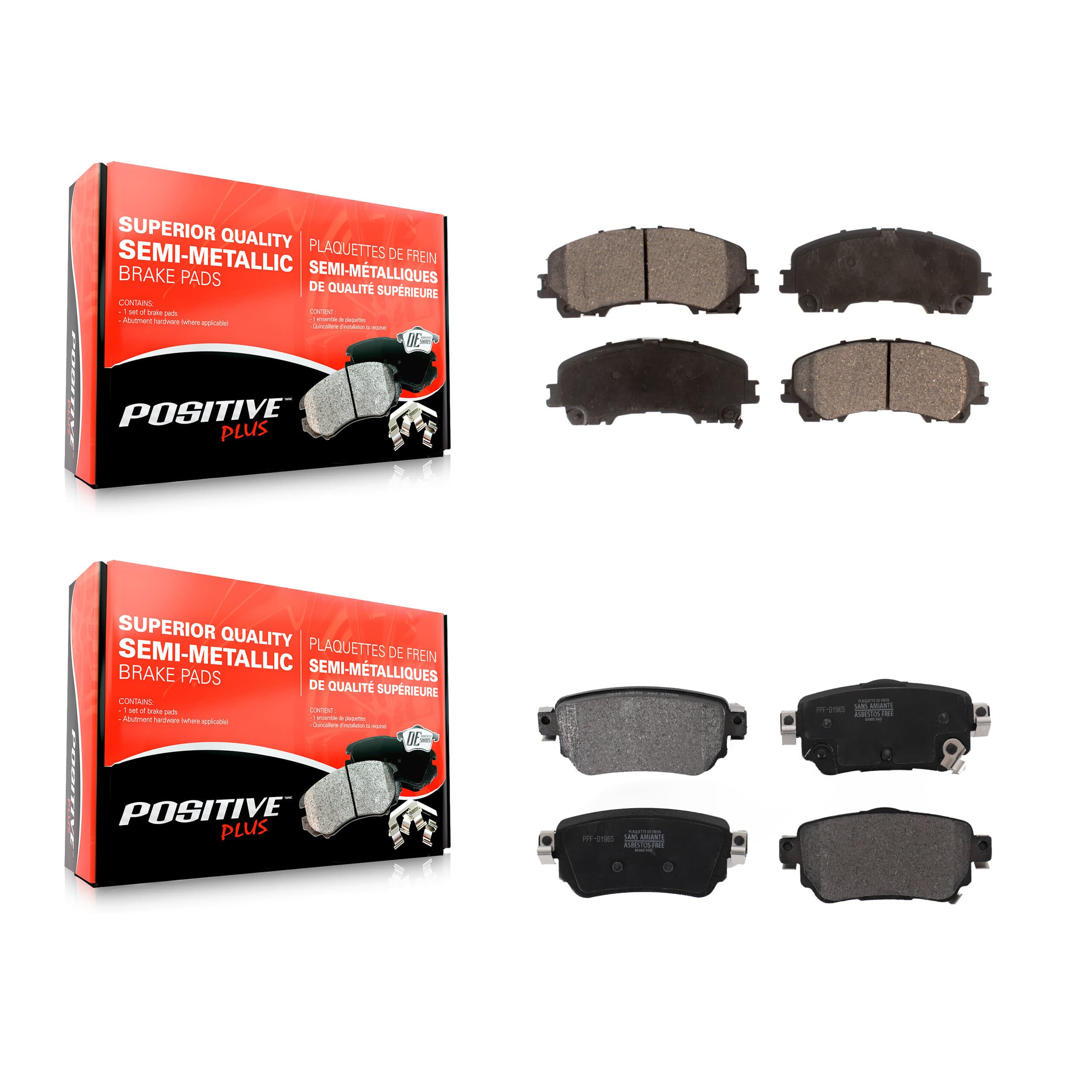 Positive Plus - KPF-100624 - Front and Rear Disc Brake Pad Kits image 1