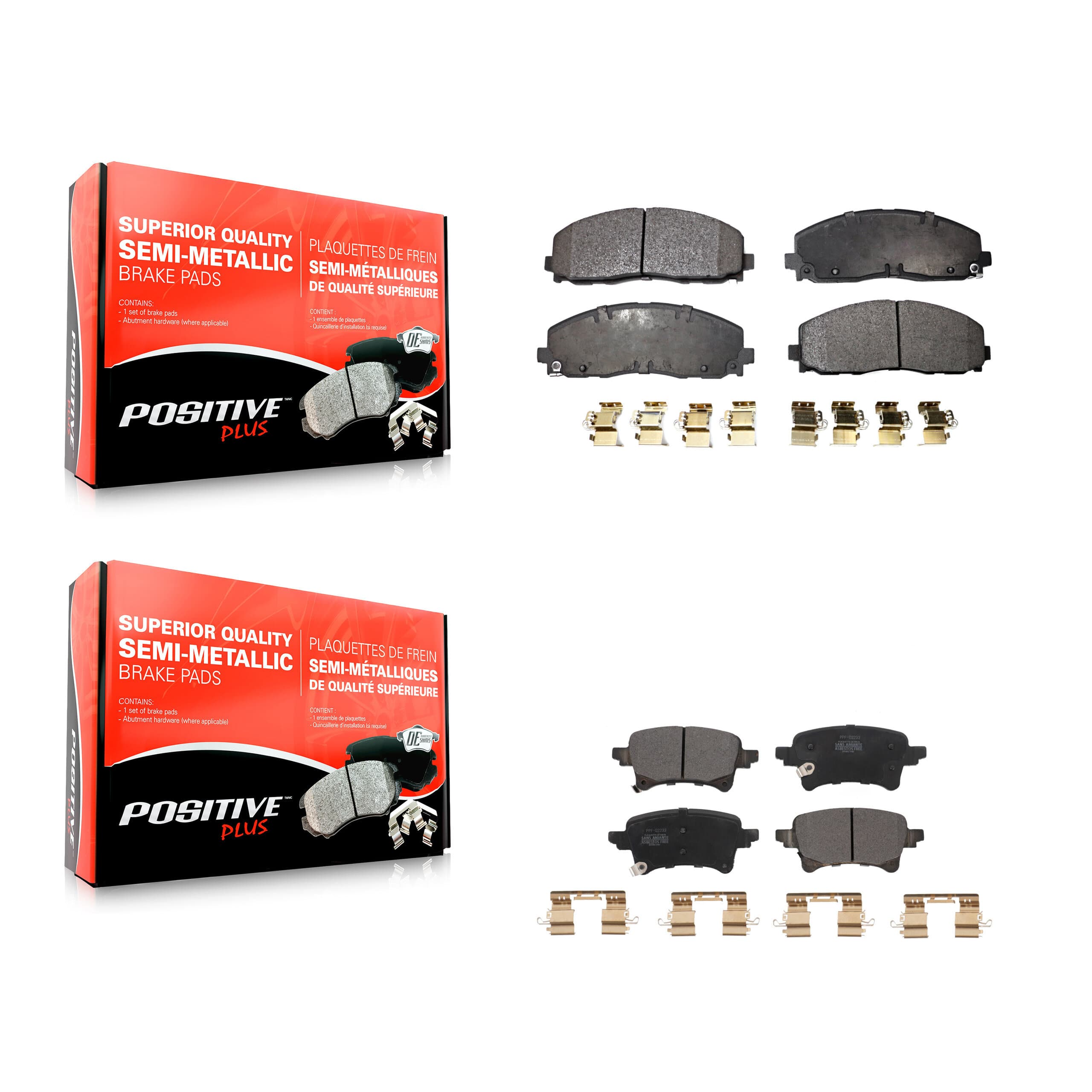 Positive Plus - KPF-100626 - Front and Rear Disc Brake Pad Kits image 1
