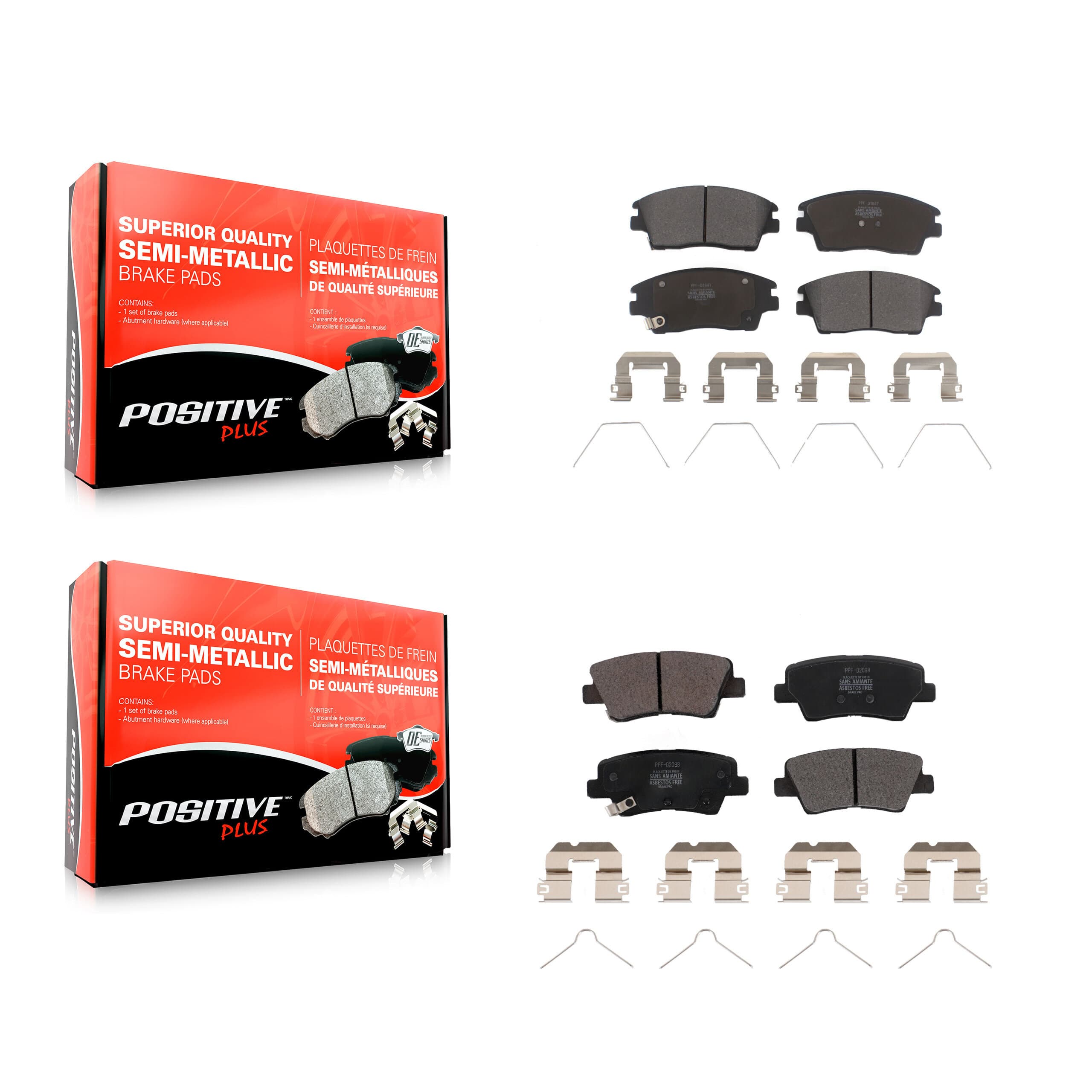 Positive Plus - KPF-100631 - Front and Rear Disc Brake Pad Kits image 1